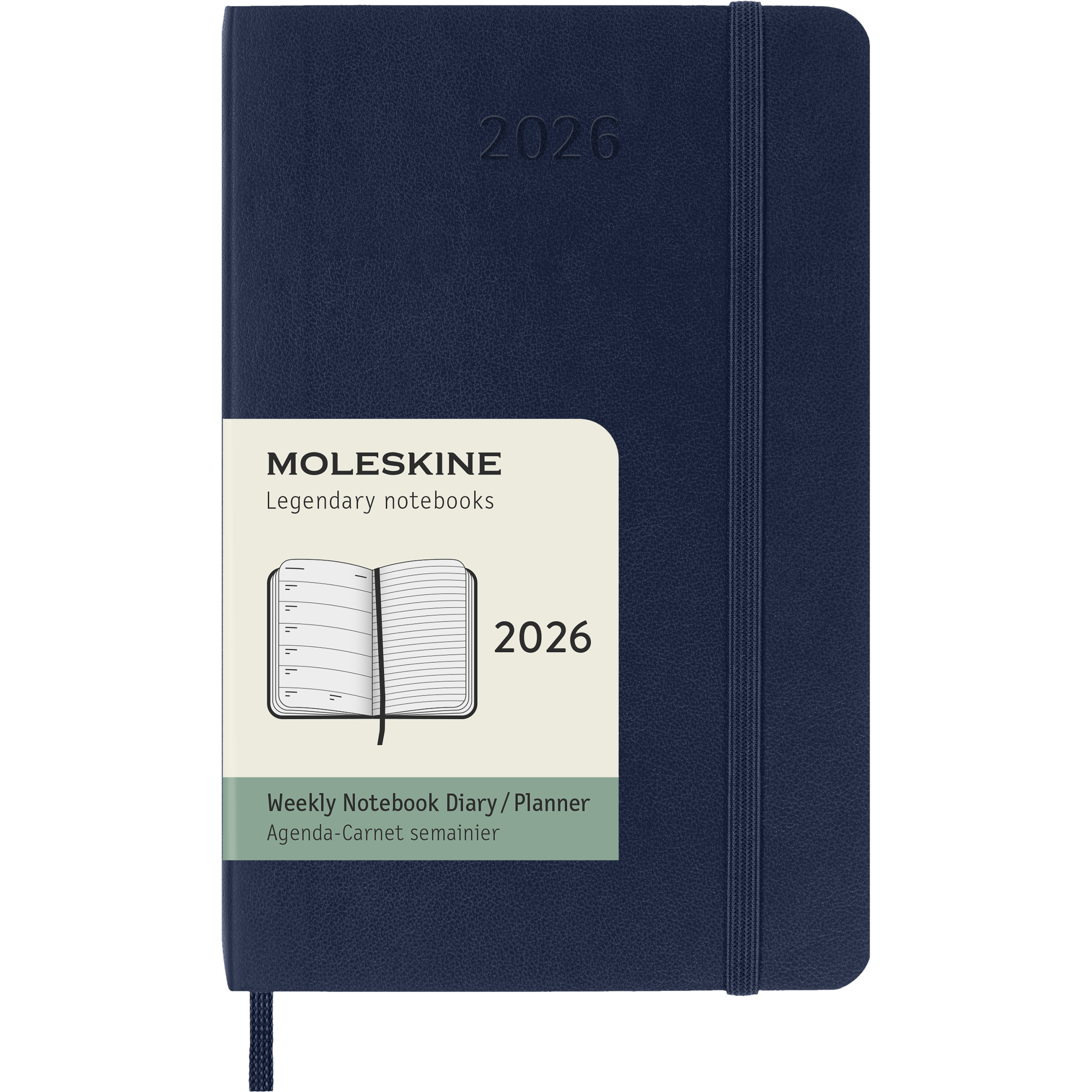 photo MOLESKINE Agenda Classic Pocket 2026 DSB2012WN2Y26 1S/1P saphir SC 9x14cm