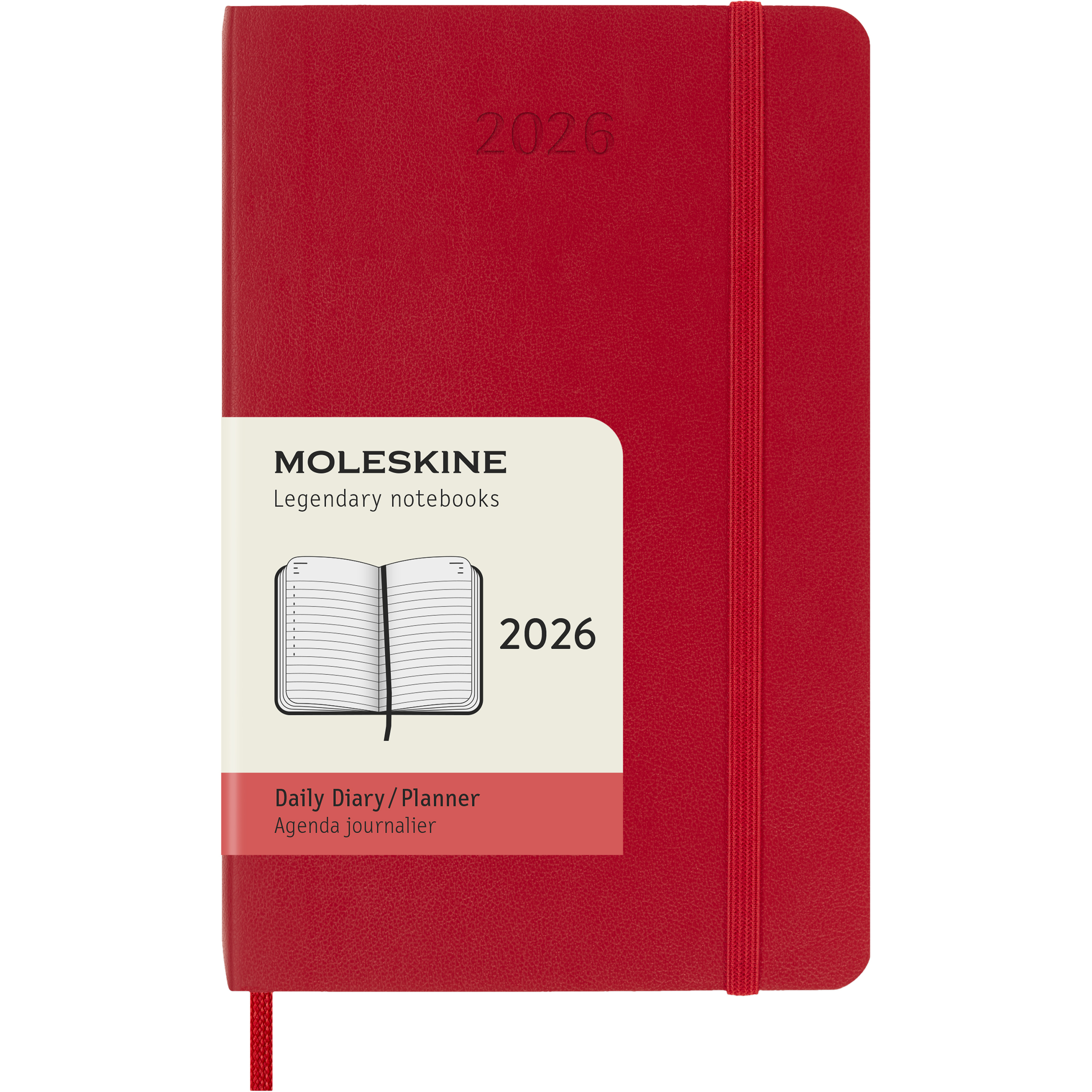 photo MOLESKINE Agenda Classic Pocket 2026 DSF212DC2Y26 1J/1P r. écarlate SC 9x14cm