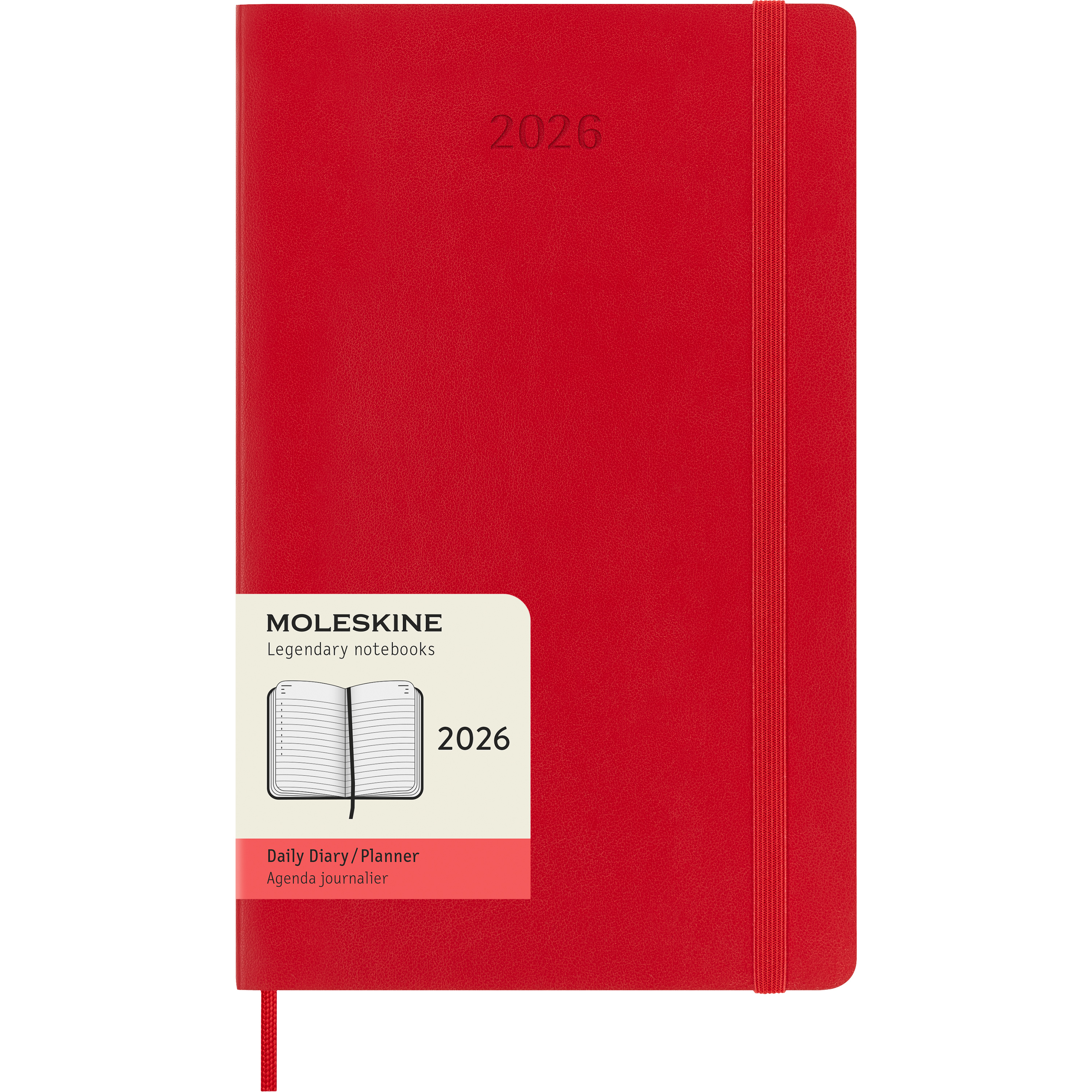photo MOLESKINE Agenda Classic Large 2026 DSF212DC3Y26 1J/1P r. écarlate SC 13x21cm