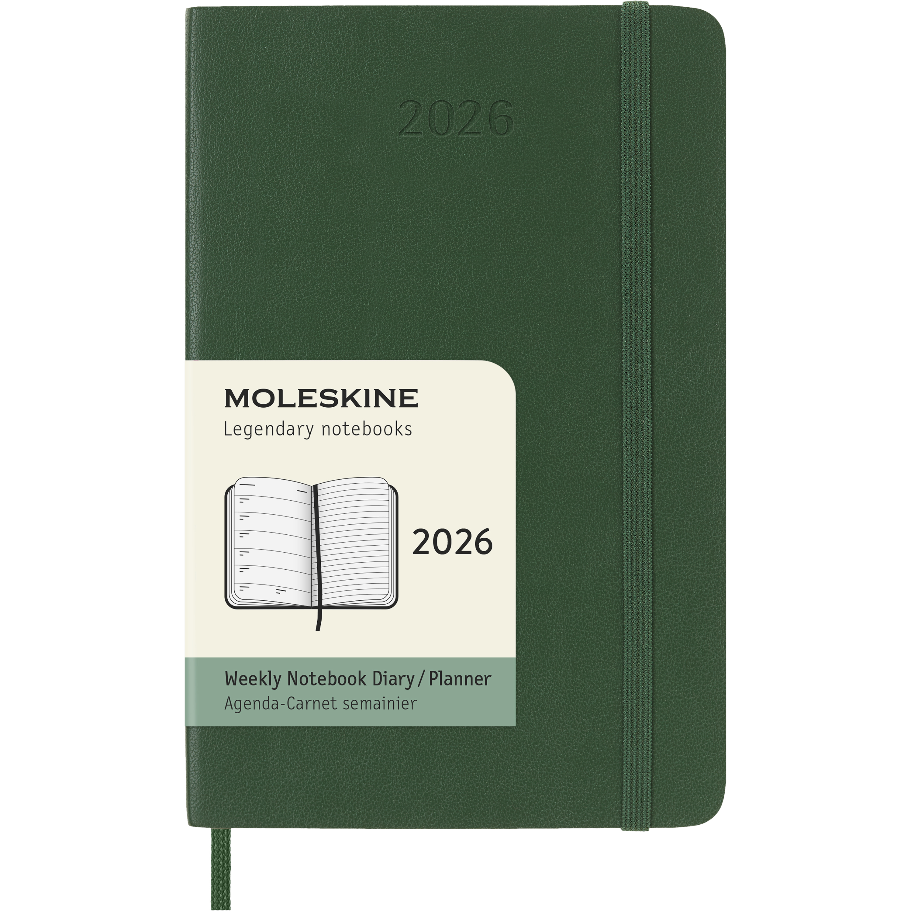 photo MOLESKINE Agenda Classic Pocket 2026 DSK1512WN2Y26 1S/1P vert myrte SC 9x14cm