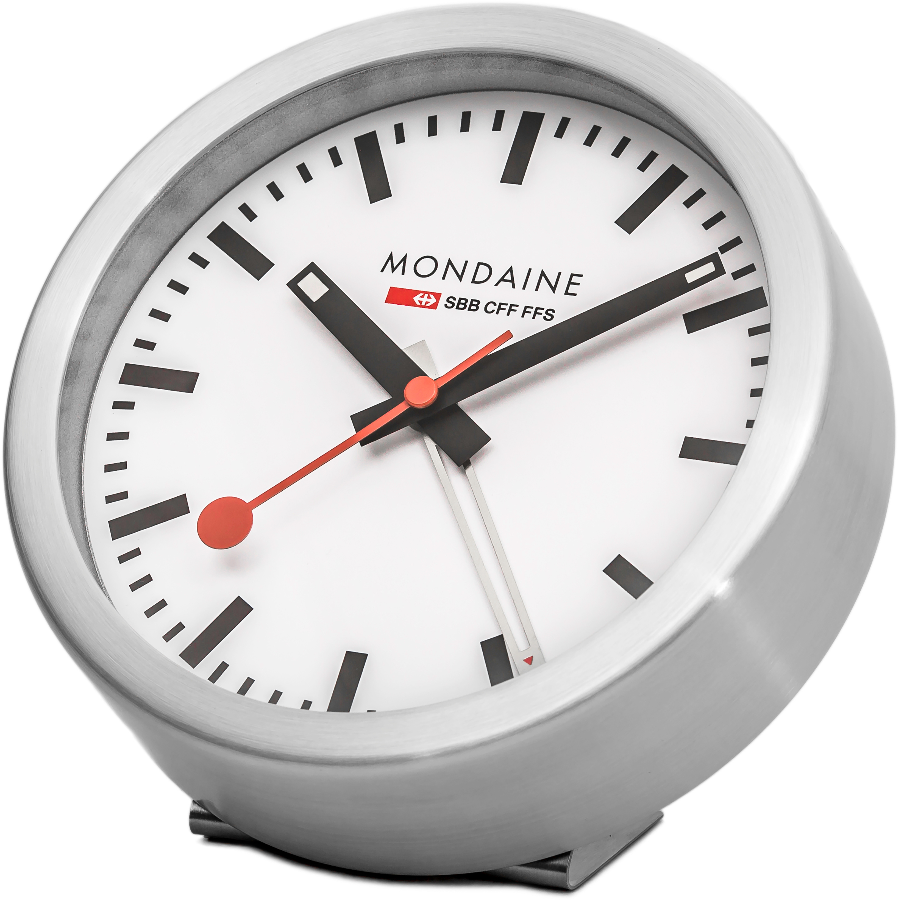 MONDAINE Mur / Horloge de table 125mm A997.16SBB.1 blanc, réveil