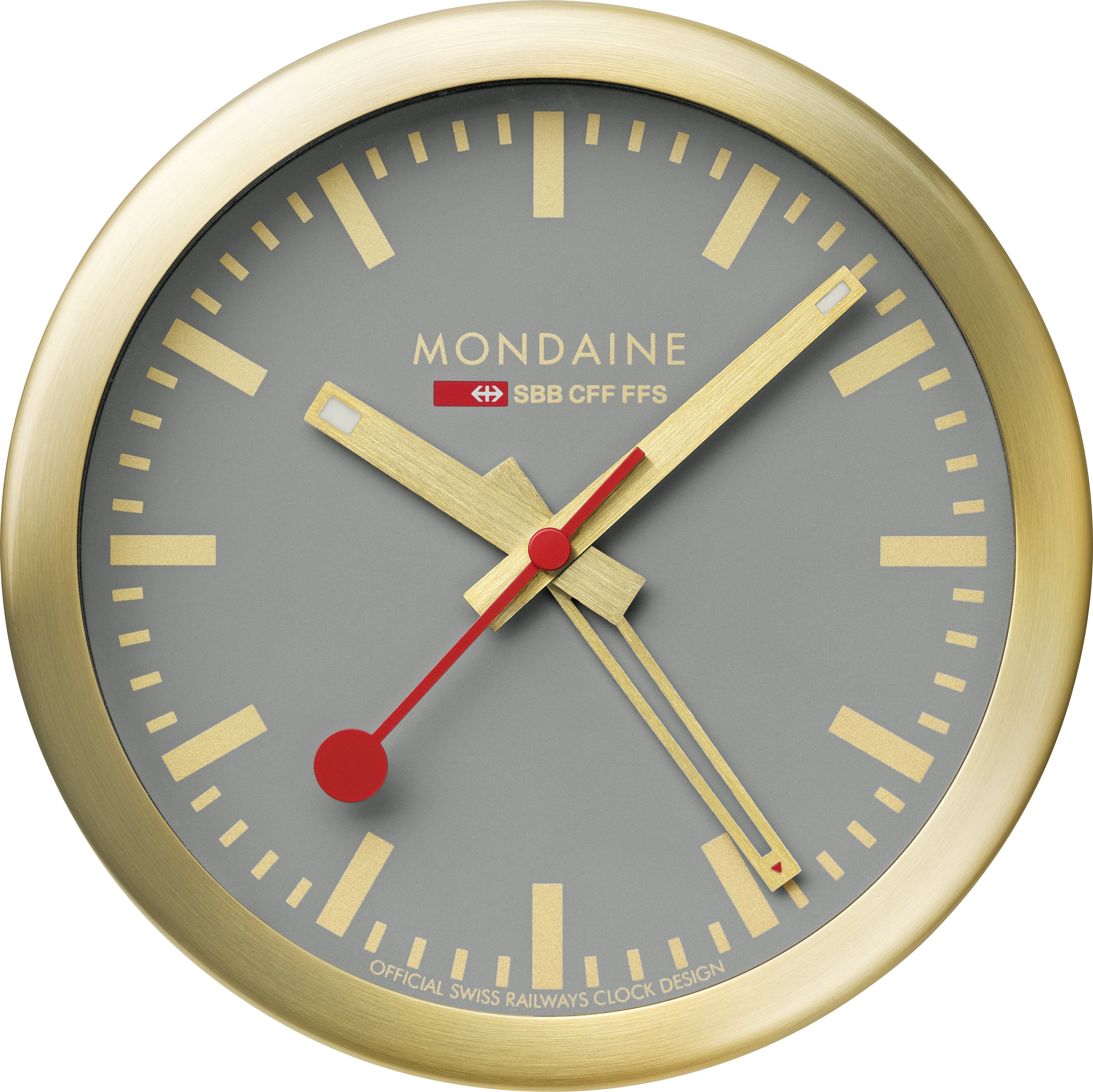 MONDAINE Mur / Horloge de table 125mm A997.86SBG.1 gris/or, réveil