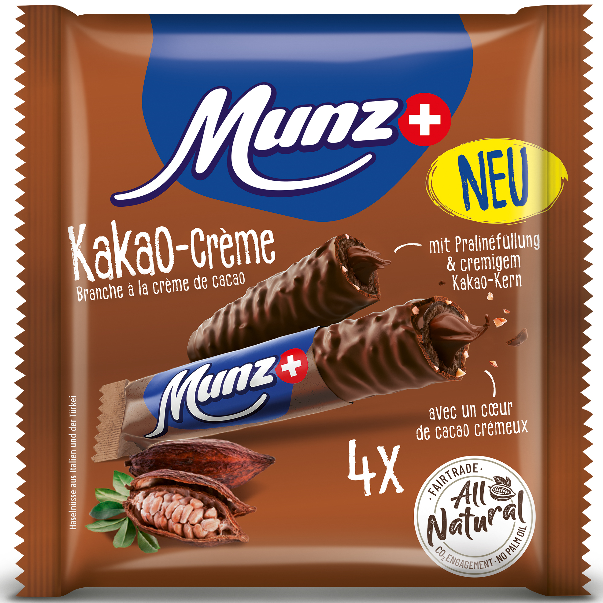 photo MUNZ Barre de chocolat 01744 Crème au cacao 4x23g