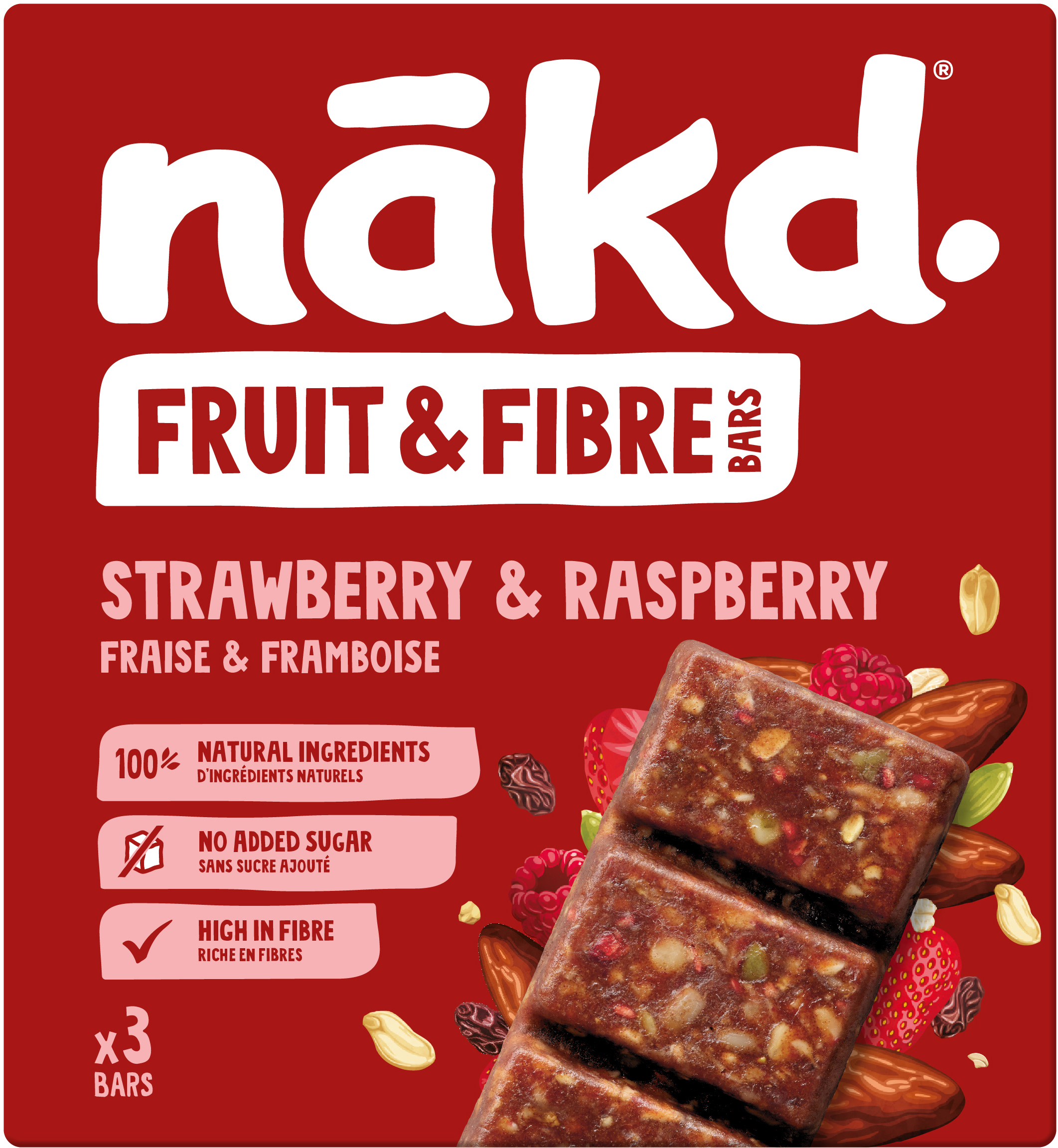 photo NAKD Strawberry-Raspberry 2515 44g, 3 pcs.
