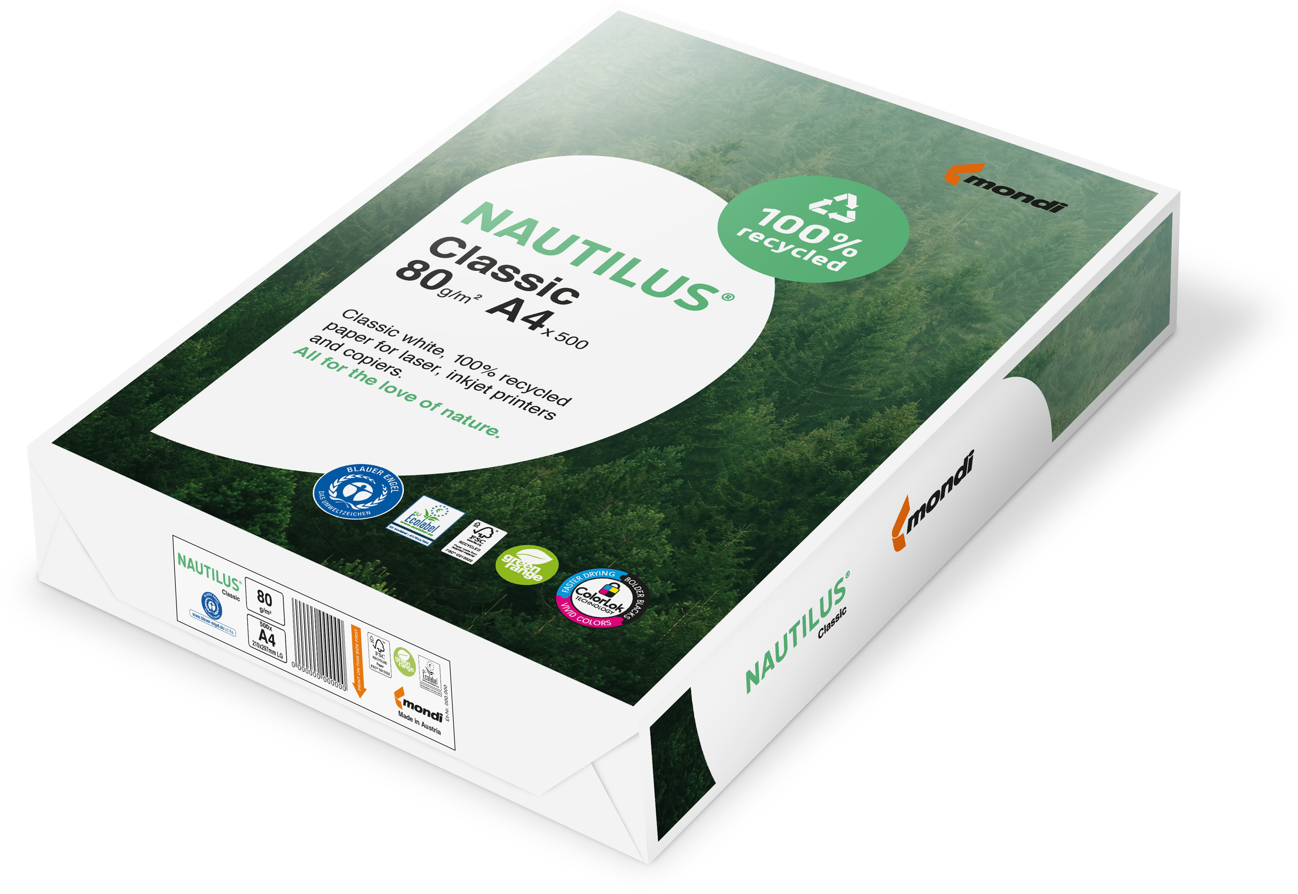 NAUTILUS CLASSIC Papier à copier A4 88032442 80g, recycling 500 feuilles