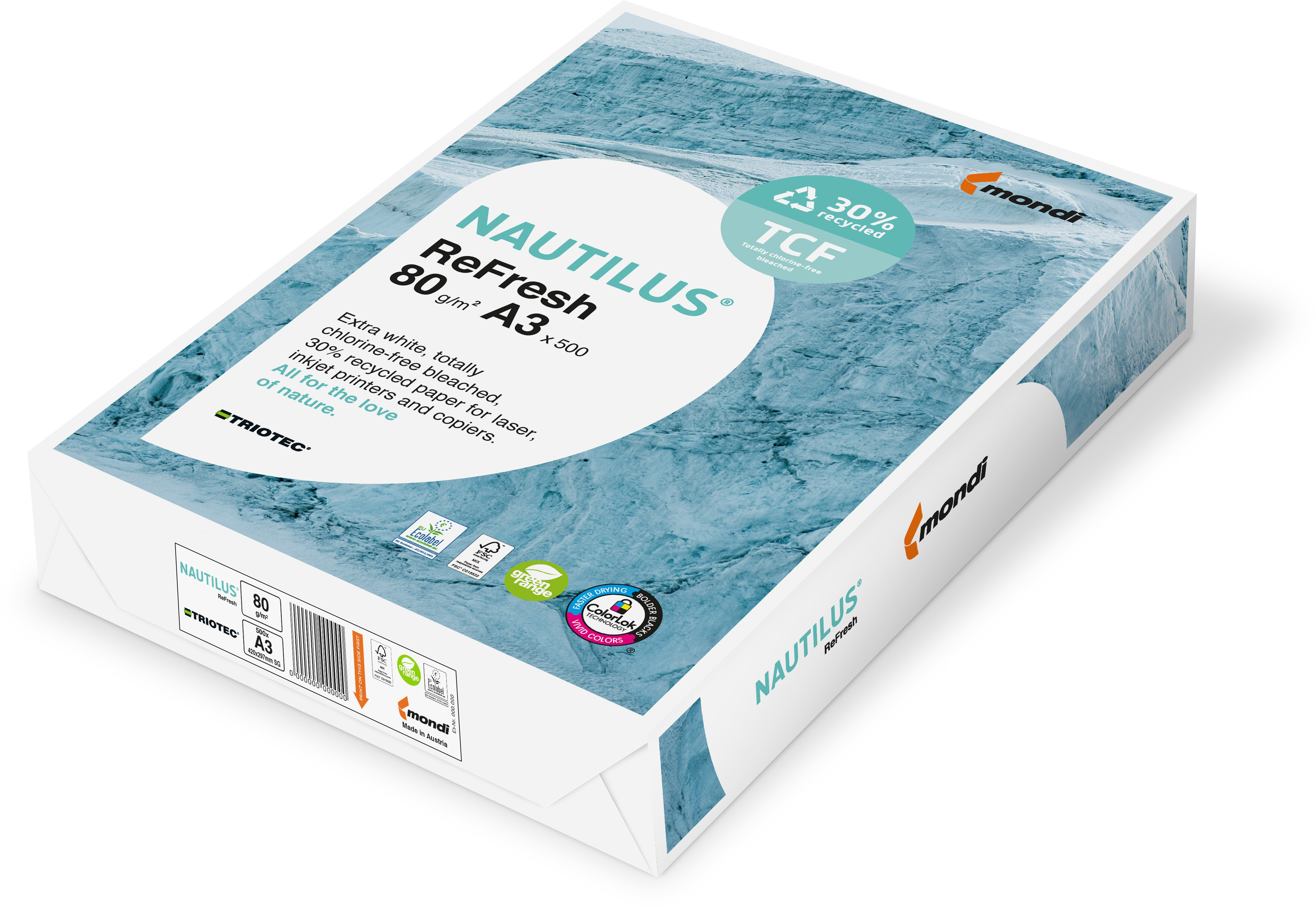 NAUTILUS REFRESH Papier à copier FSC A3 88078257 Recycling, 80 g SB 500 flls.