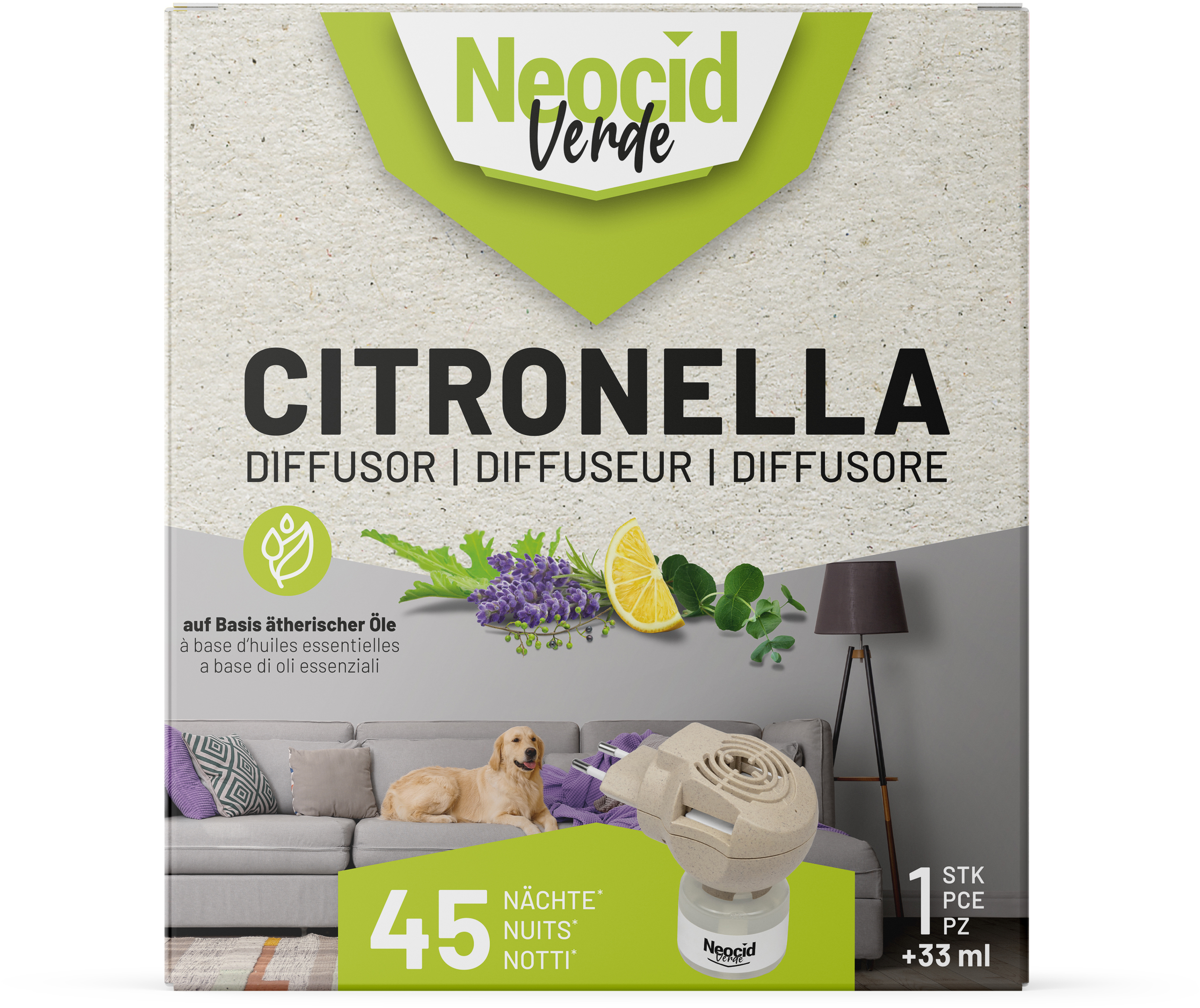 NEOCID EXPERT Citronella Diffuseur 48034 huile essentielle incluse 33ml