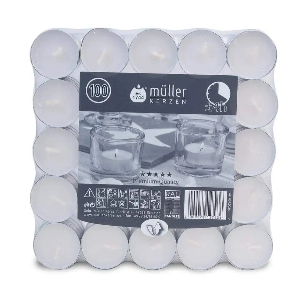 photo NEUTRAL Bougies à réchaud 06-94800100-001 blanc 100 pcs.