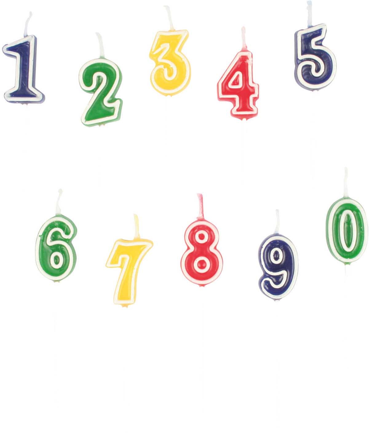 NEUTRAL Set bougies chiffres 0-9 552155 multicolores 5.5cm