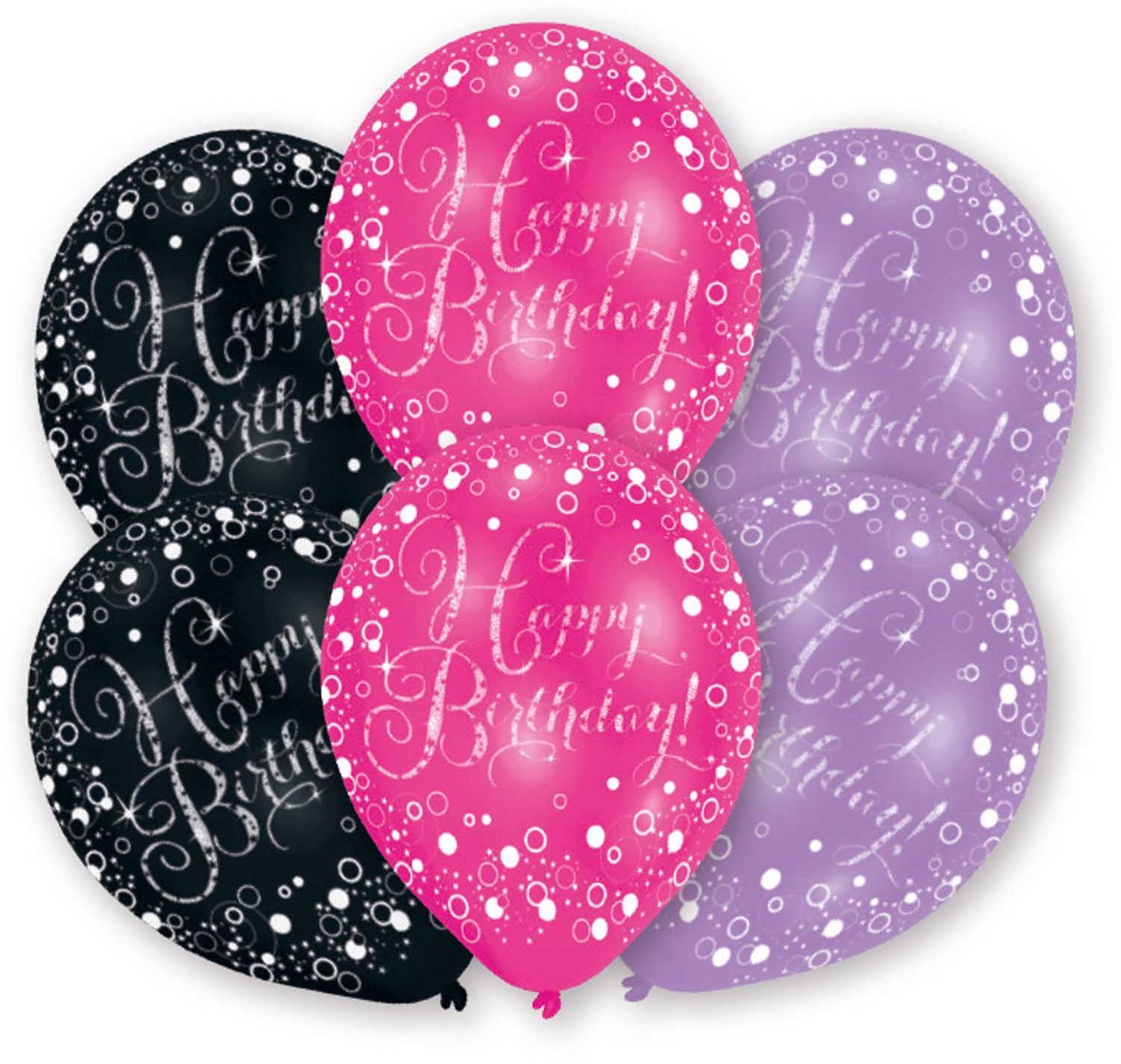 NEUTRAL Latex Balloons 6 pcs. 9901070 pink, purple, black 27.5cm