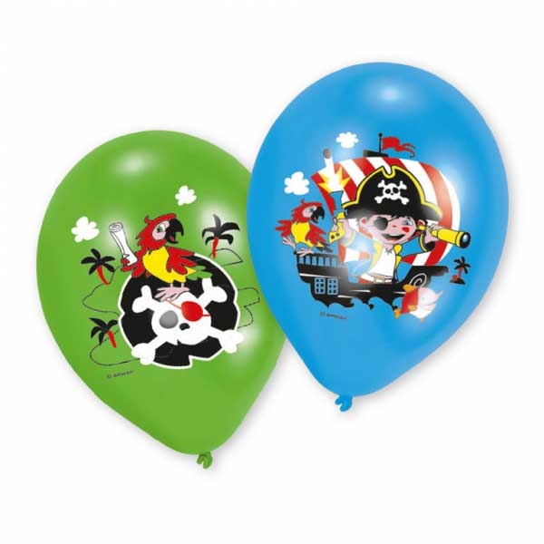 NEUTRAL Latex Balloons Pirate 6 pcs. 9902174 vert, bleu 27.5cm