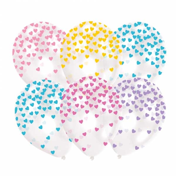 NEUTRAL Latex Balloons Confetti 6 pcs. 9903273 pastel 27.5cm