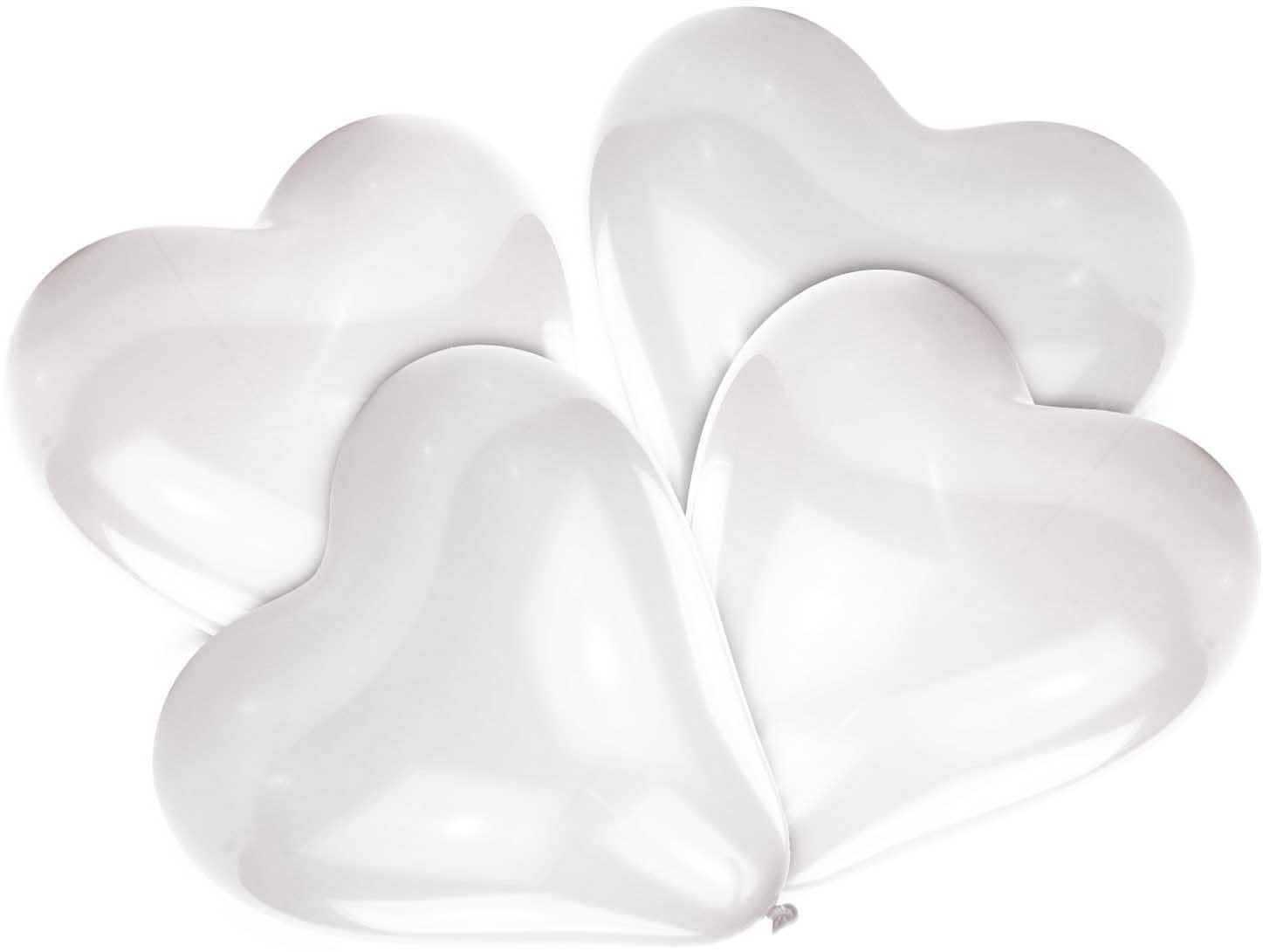 NEUTRAL Latex Balloons Heart 5 pcs. 9904032 blanc 30.4cm