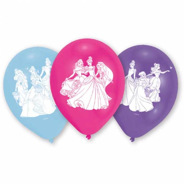 NEUTRAL Latex Balloons Princess 6 pcs. 999226 pink, bleu, violet 22.8cm