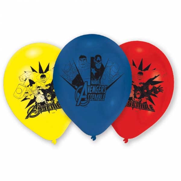 NEUTRAL Latex Balloons Avengers 6 pcs. 999234 jaune, rouge, bleu 22.8cm