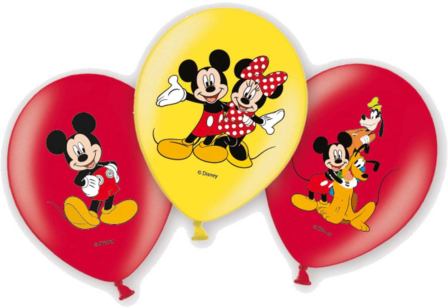 NEUTRAL Balloons Micky Mouse 6 pcs. 999240 jaune, rouge 27.5cm