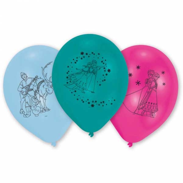 NEUTRAL Latex Balloons Frozen 10 pcs. 999366 pink, bleu, turqouise 25.4cm pink, bleu, turqouise 25.4