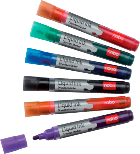 NOBO Liquid Ink Marker Blister 1901419 6 couleurs 6 couleurs
