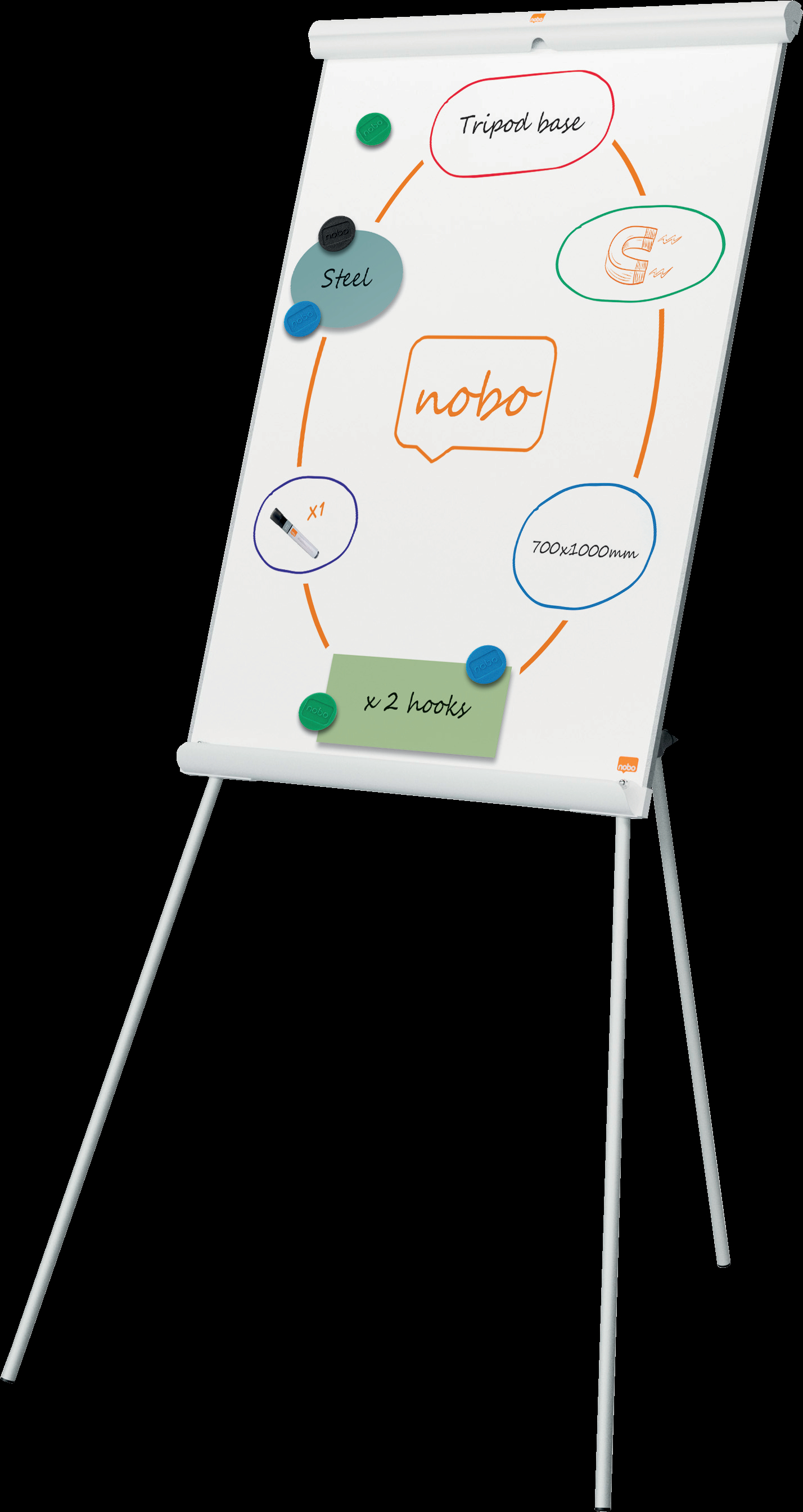 photo NOBO Flipchart PremiumPlus 70x100cm 1915701 gris, trépied