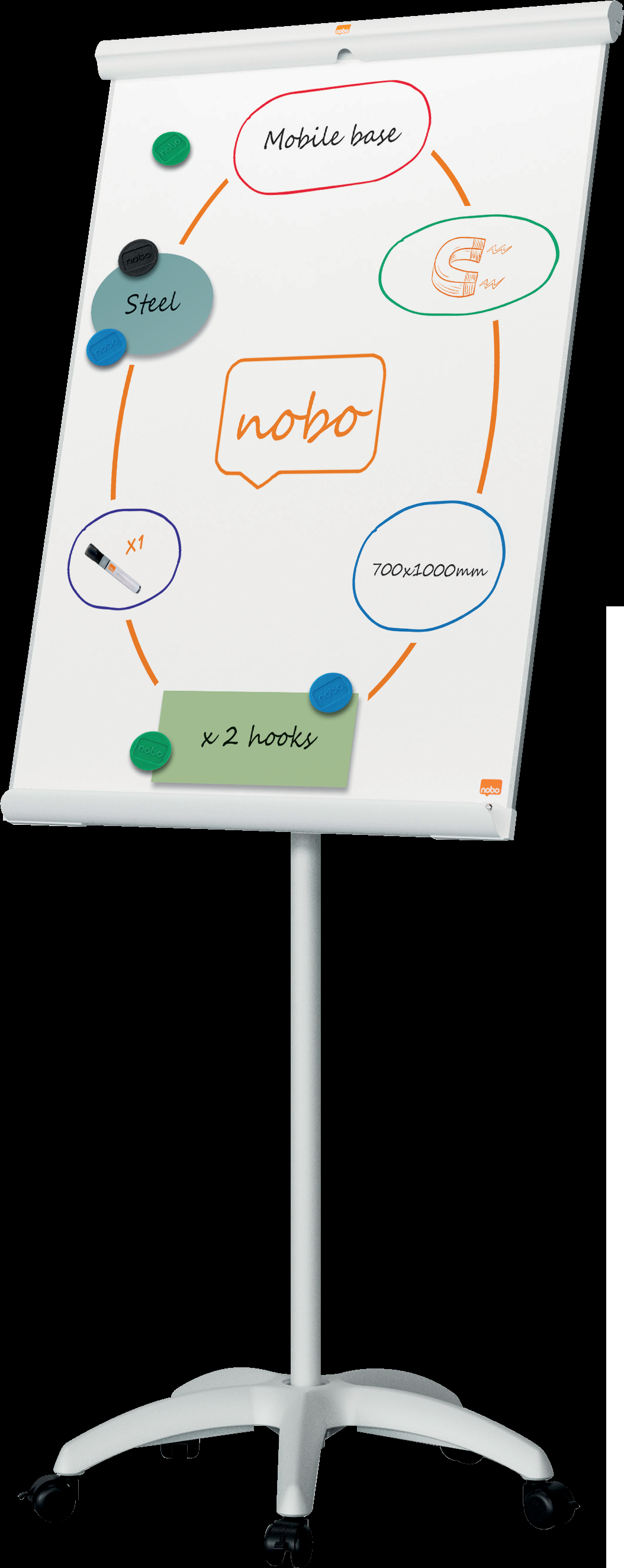 photo NOBO Flipchart PremiumPlus 70x100cm 1915702 gris, mobile