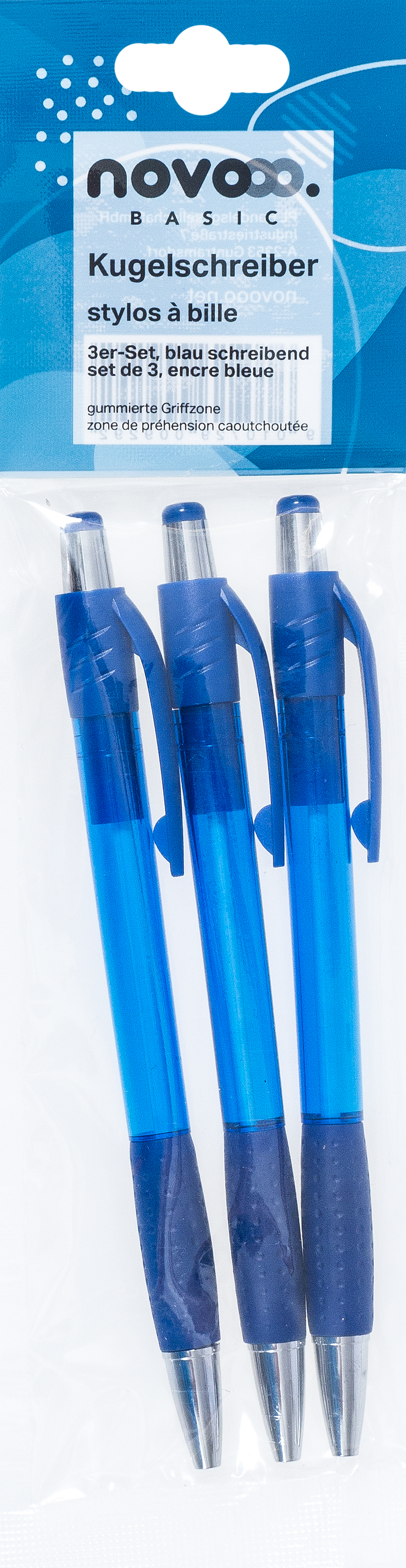 photo NOVOOO Stylo à bille Set 320118 bleu 3 pièces