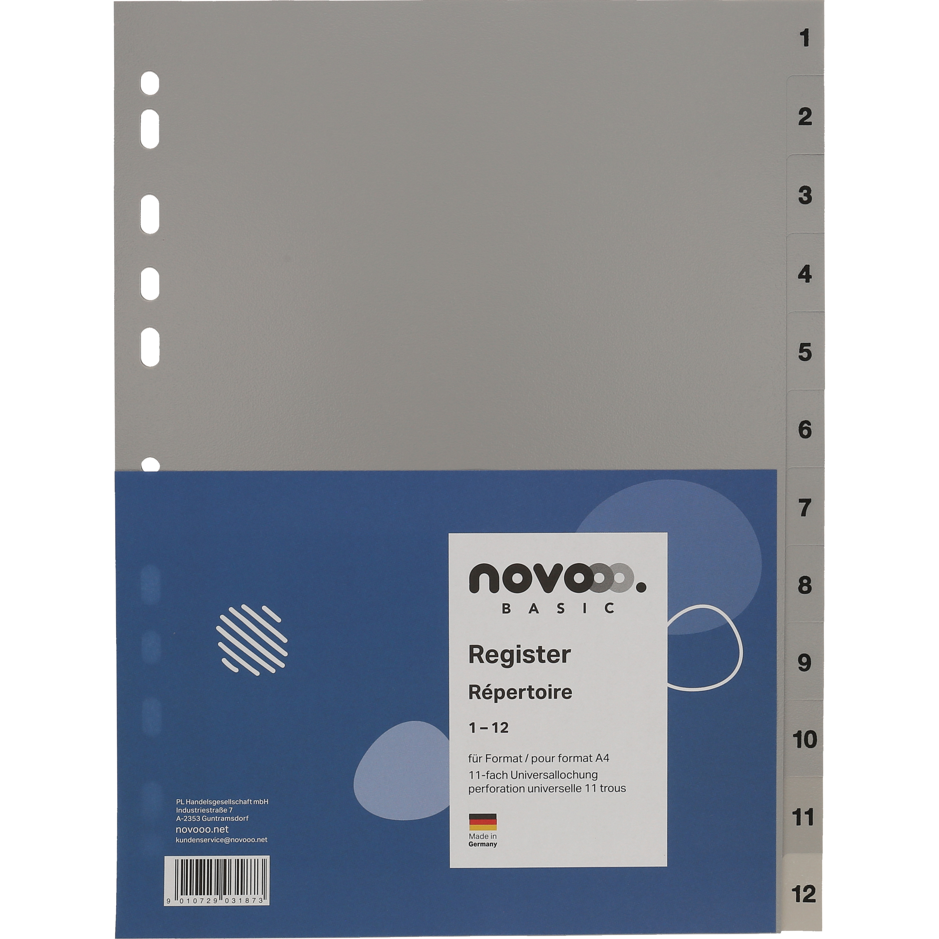 photo NOVOOO Répertoires PP A4 40937 gris 1-12