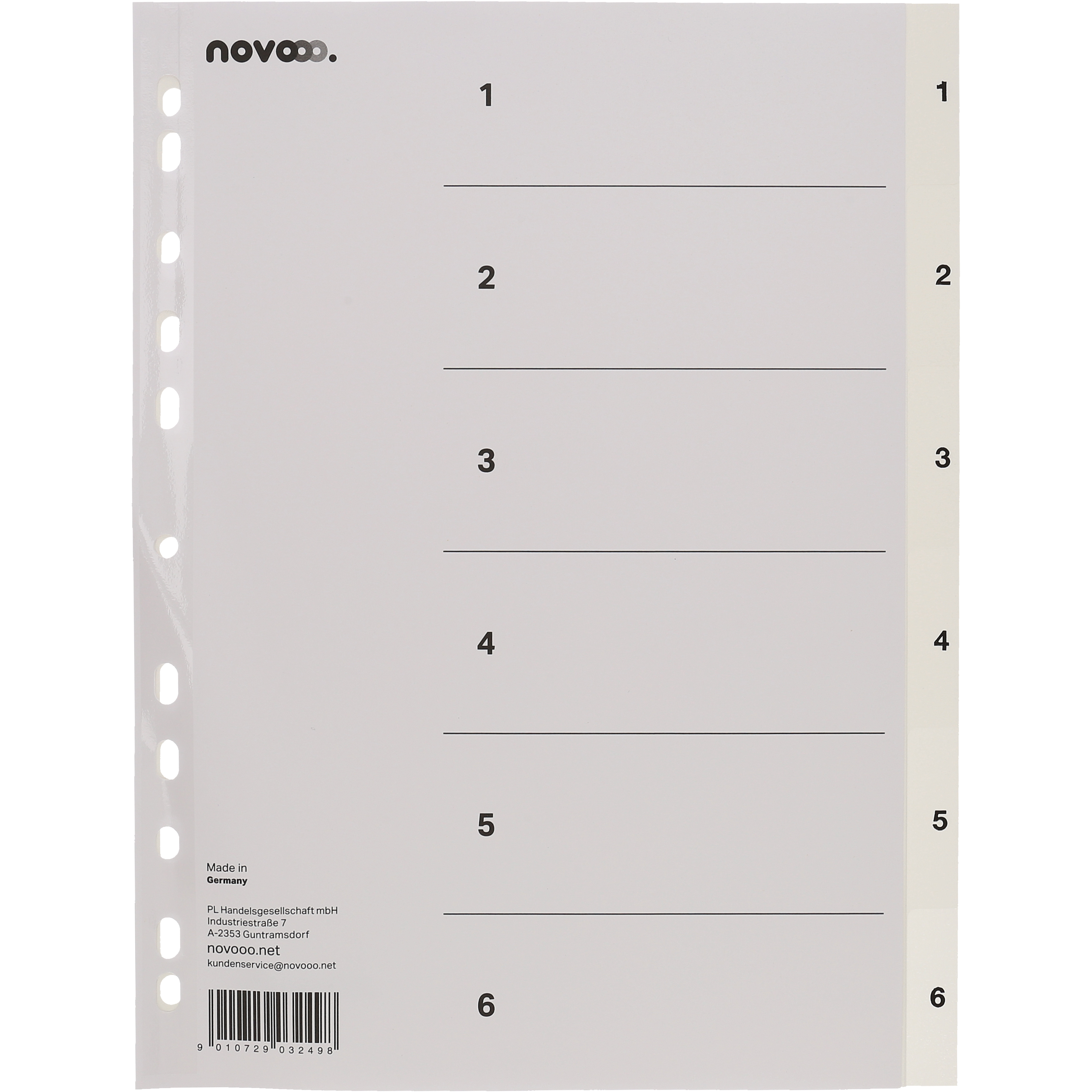 photo NOVOOO Répertoires PP A4 40996 blanc 1-6