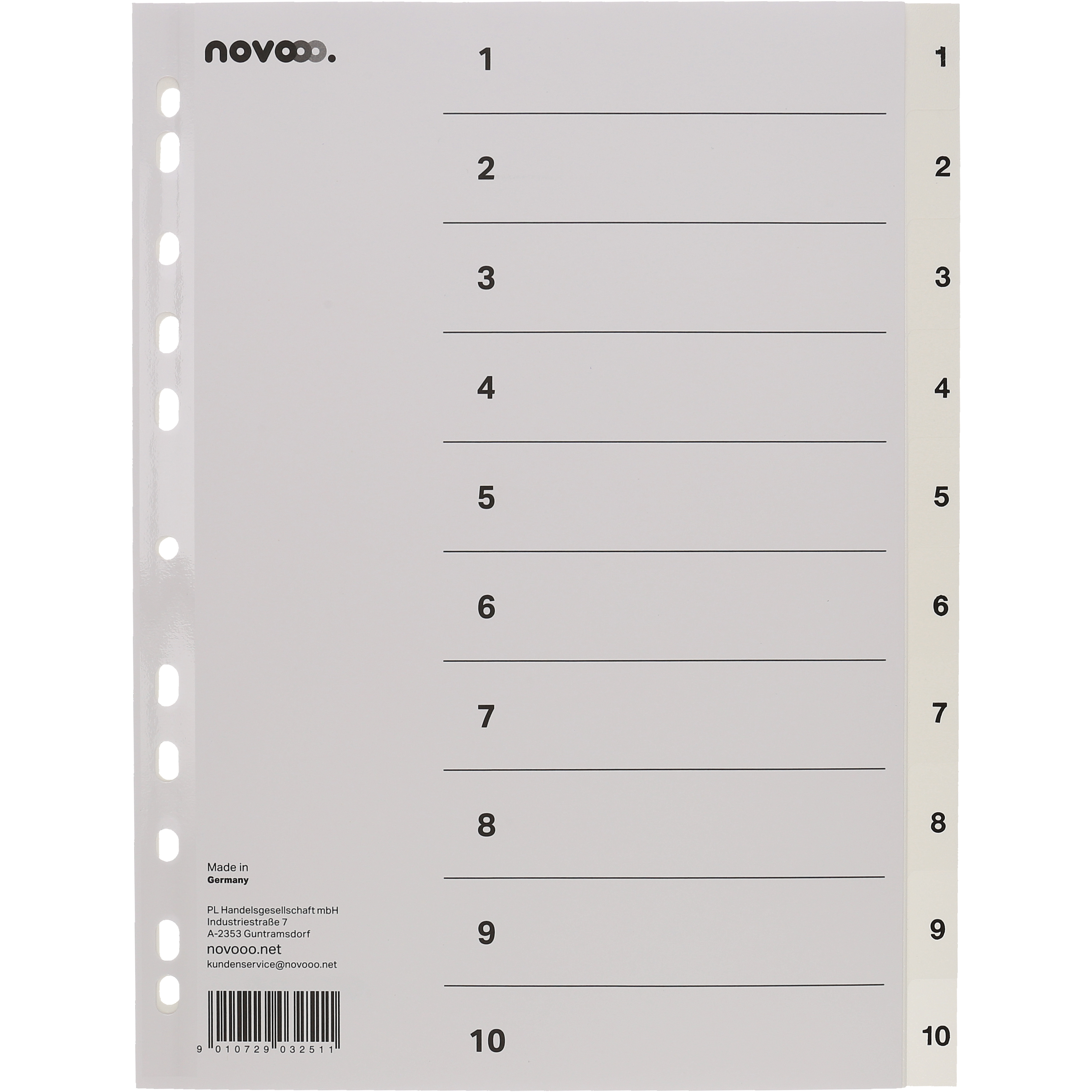photo NOVOOO Répertoires PP A4 40997 blanc 1-10