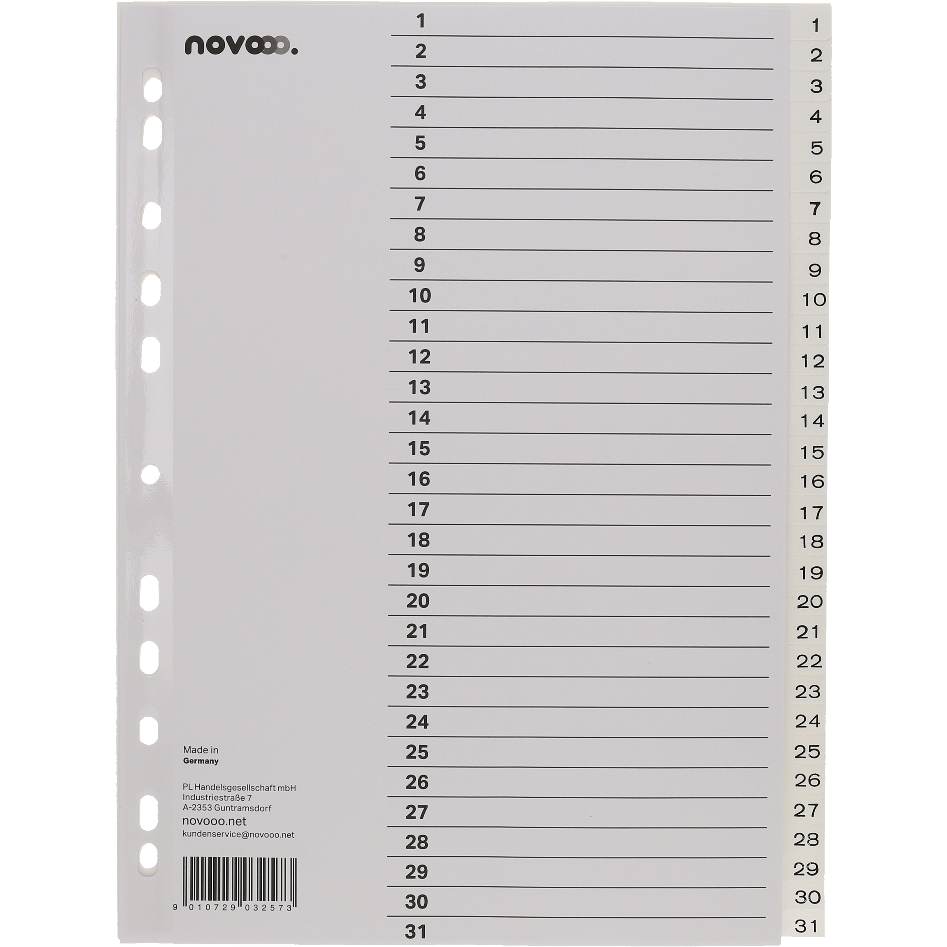 photo NOVOOO Répertoires PP A4 41000 blanc 1-31