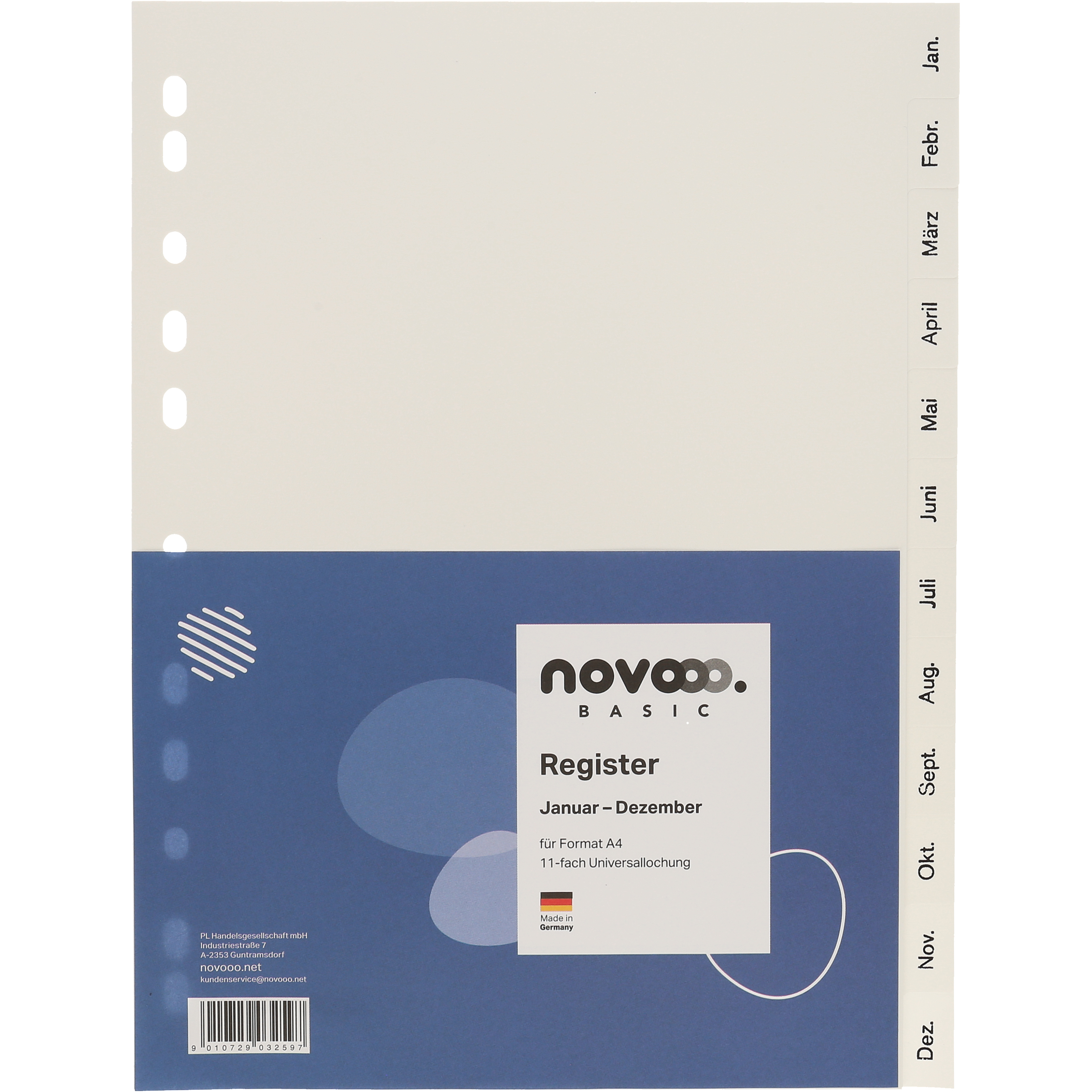 photo NOVOOO Répertoires PP A4 41002 blanc Jan-Déc FR