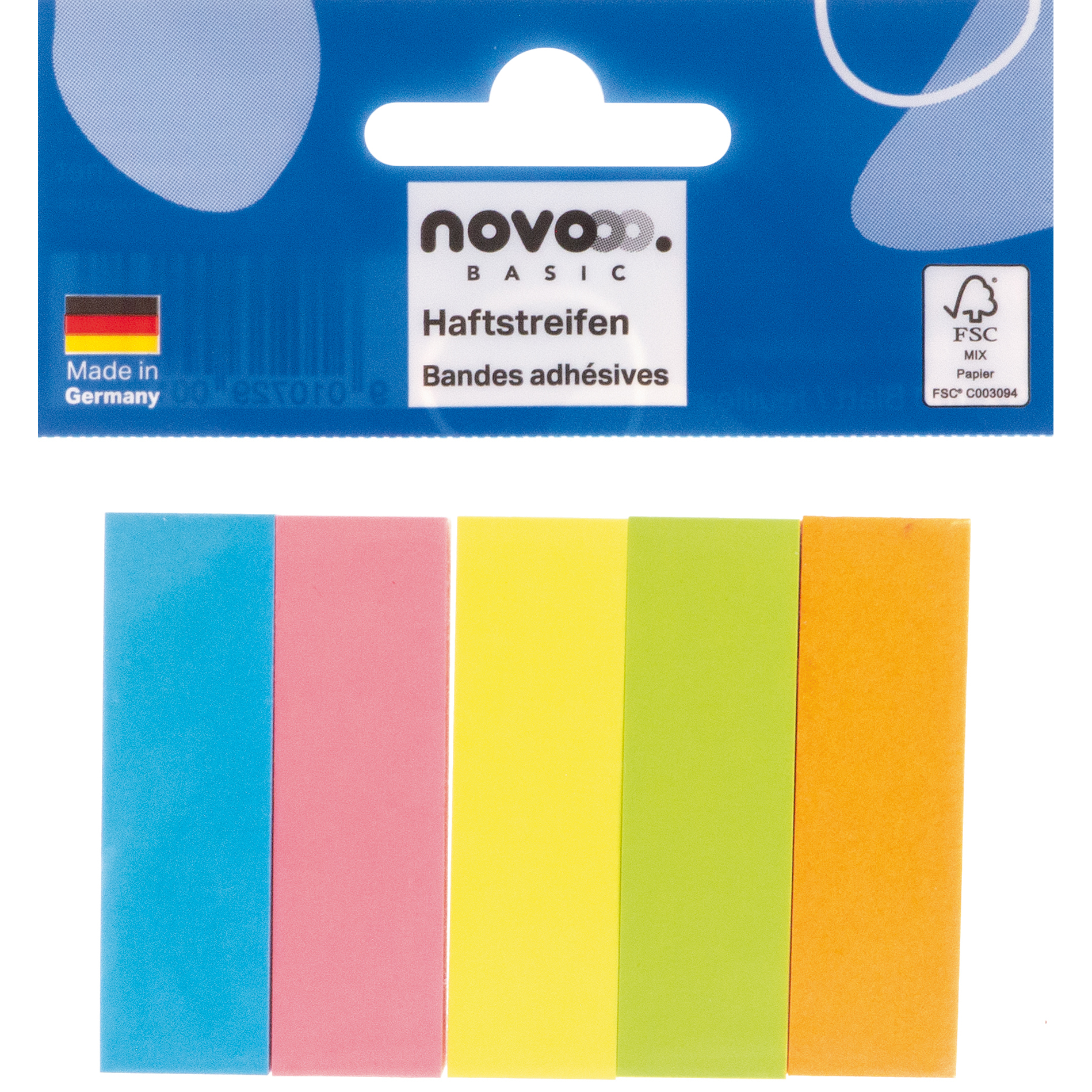 photo NOVOOO Index Marker Basic 15x50mm 5679-39-pk-5 5 couleurs 5x100 feuilles