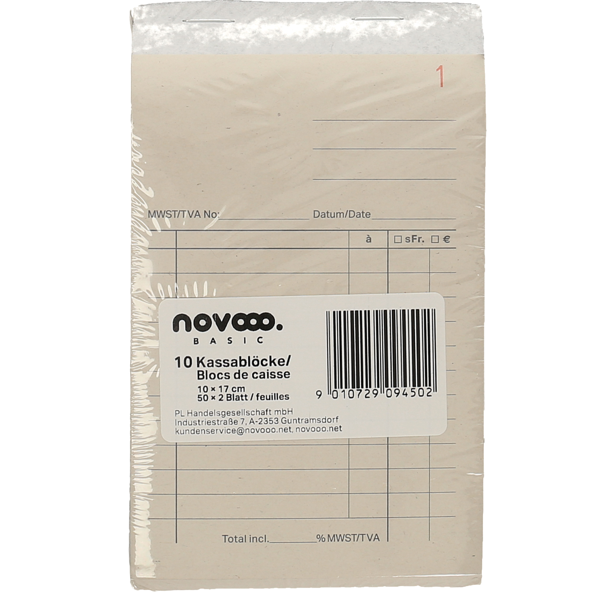 photo NOVOOO Bloc de caisse 10×17cm 572042 numéroté 50x2 feuilles