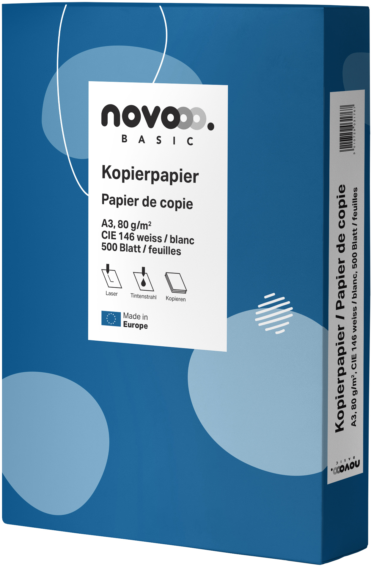 photo NOVOOO Papier à copier Basic A3 641910 blanc, 80g 500 feuilles