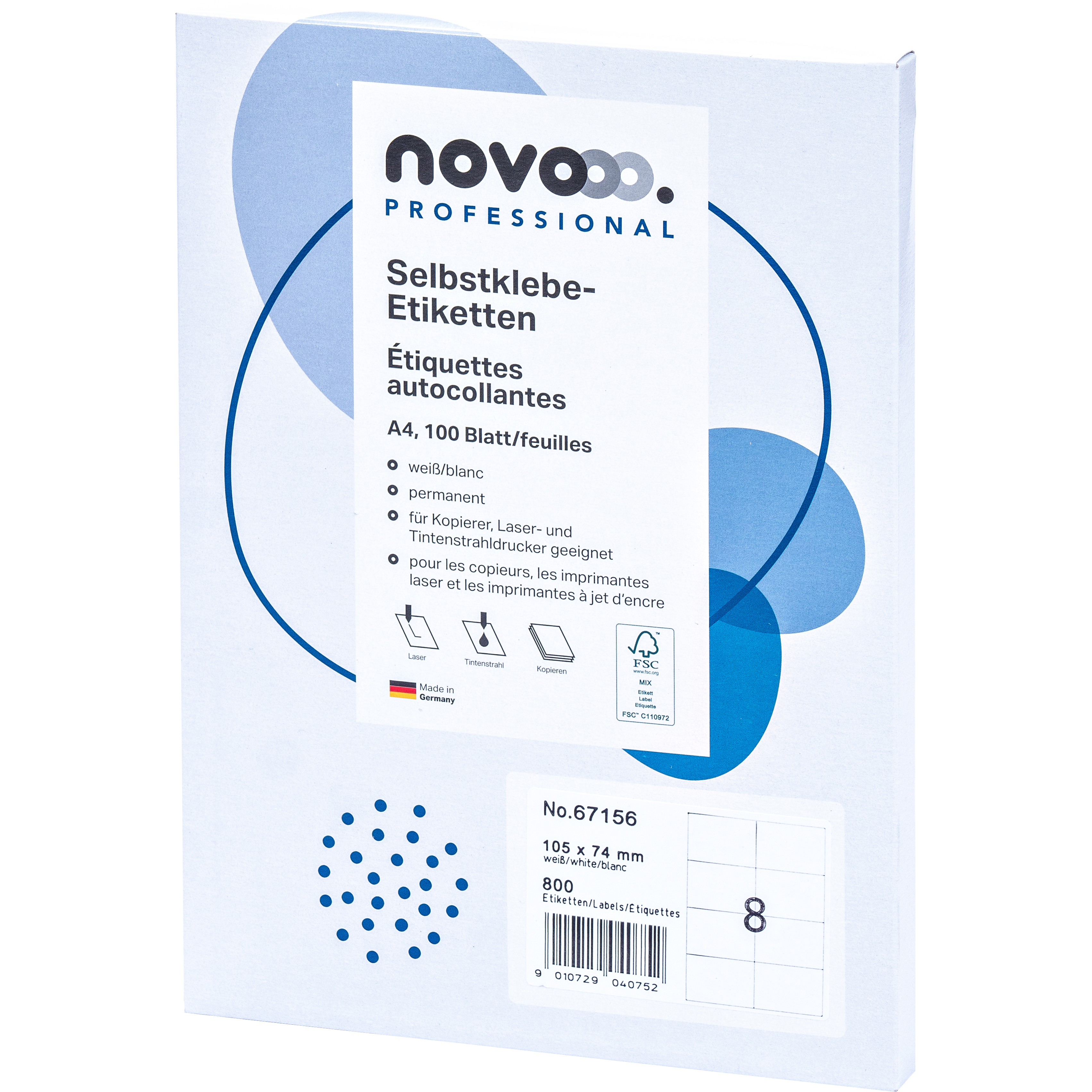 photo NOVOOO Etiquette 105x74mm 67156 blanc 800 pièces