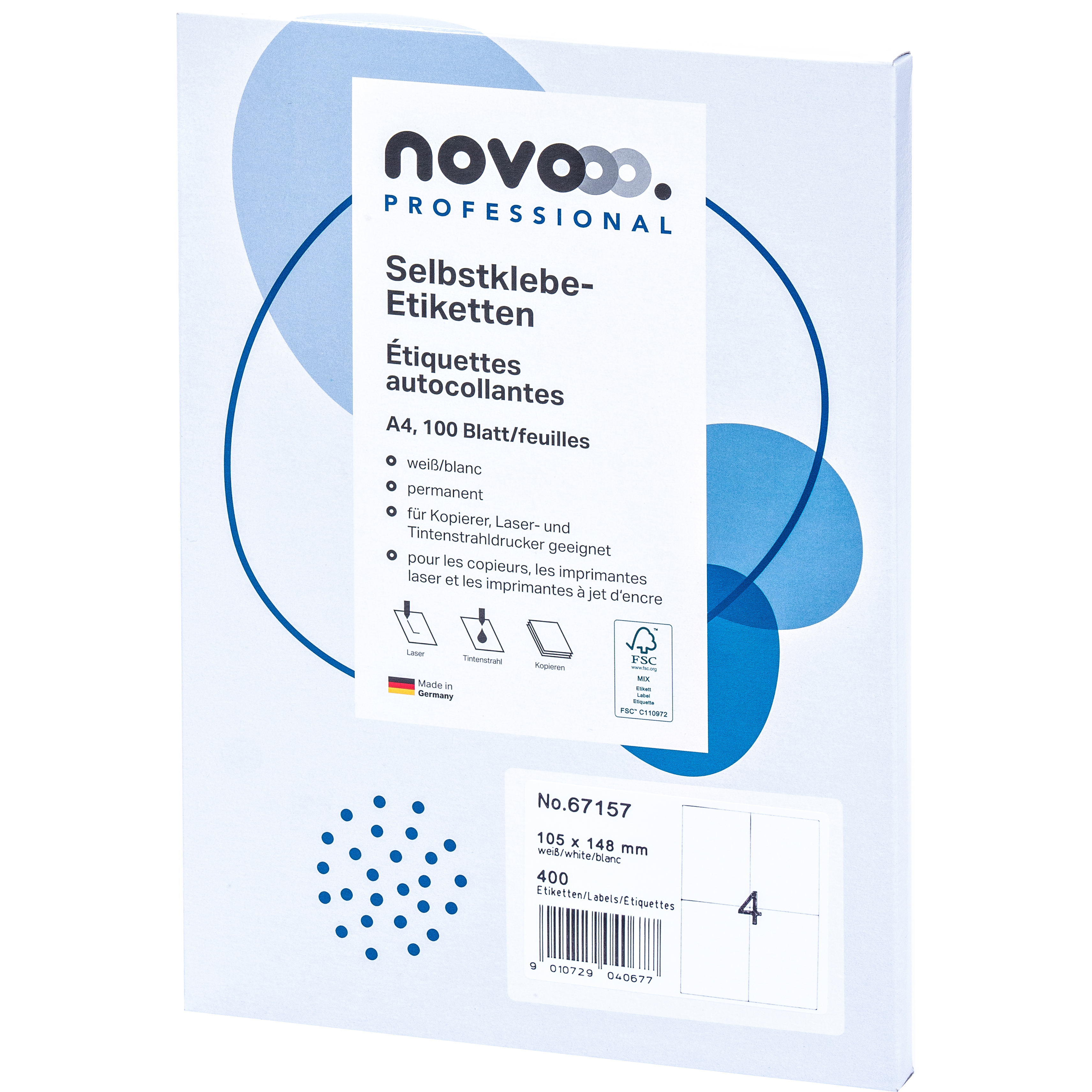photo NOVOOO Etiquette 105x148mm 67157 blanc 400 pièces