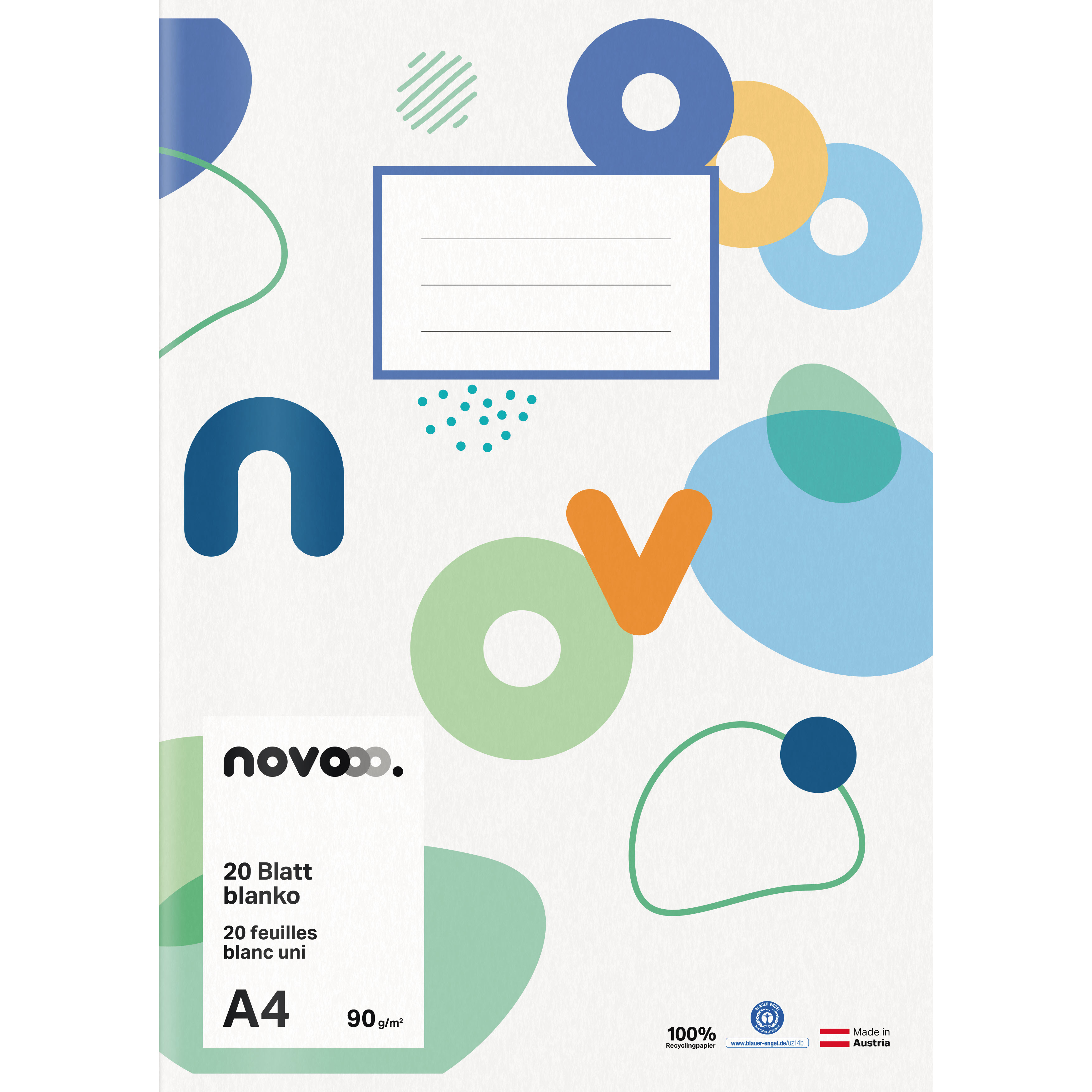 photo NOVOOO Cahier d'école A4 729760 sans réglure 90g