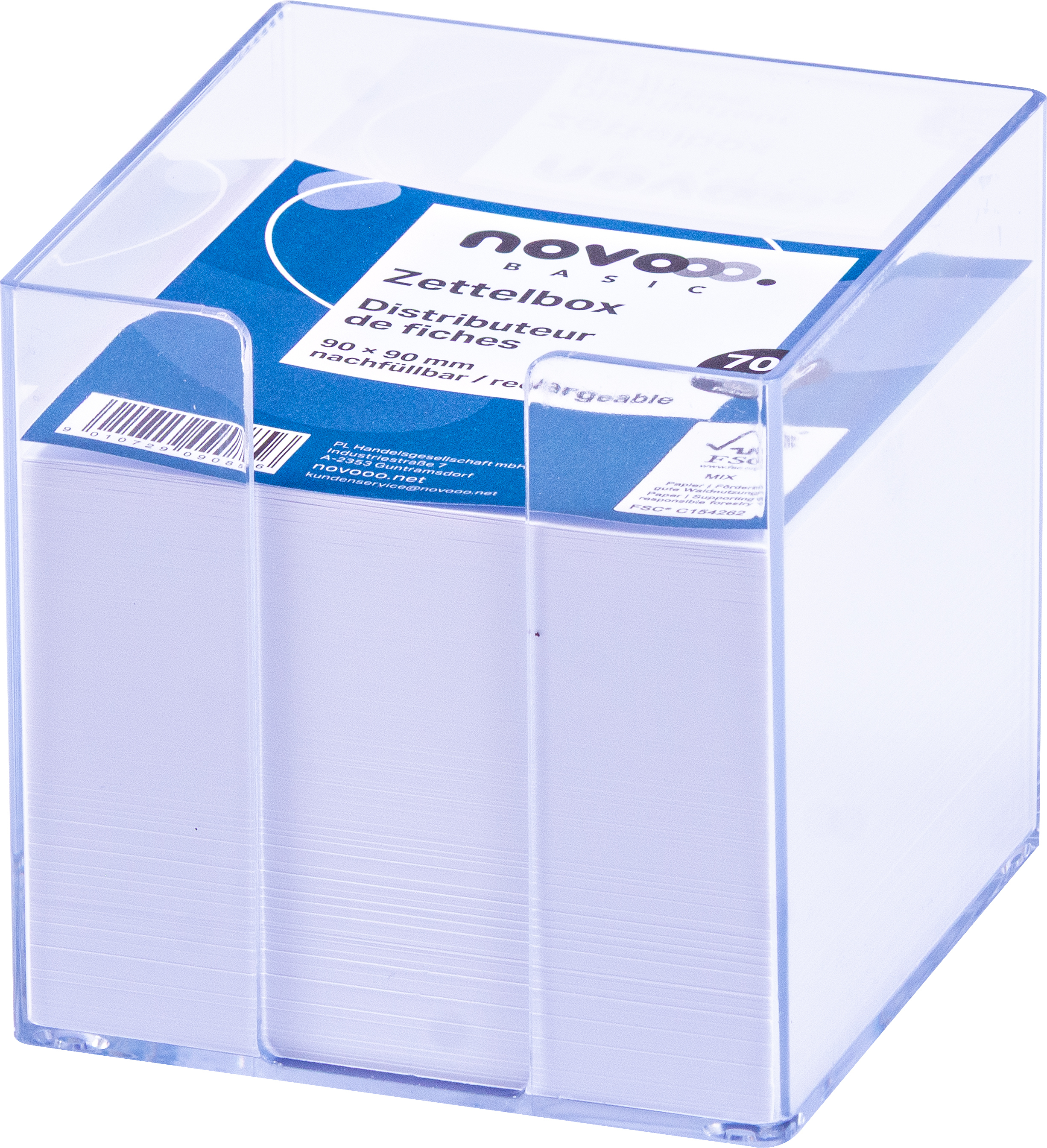 photo NOVOOO Porte-bloc 731142 transparente 9x9x9cm