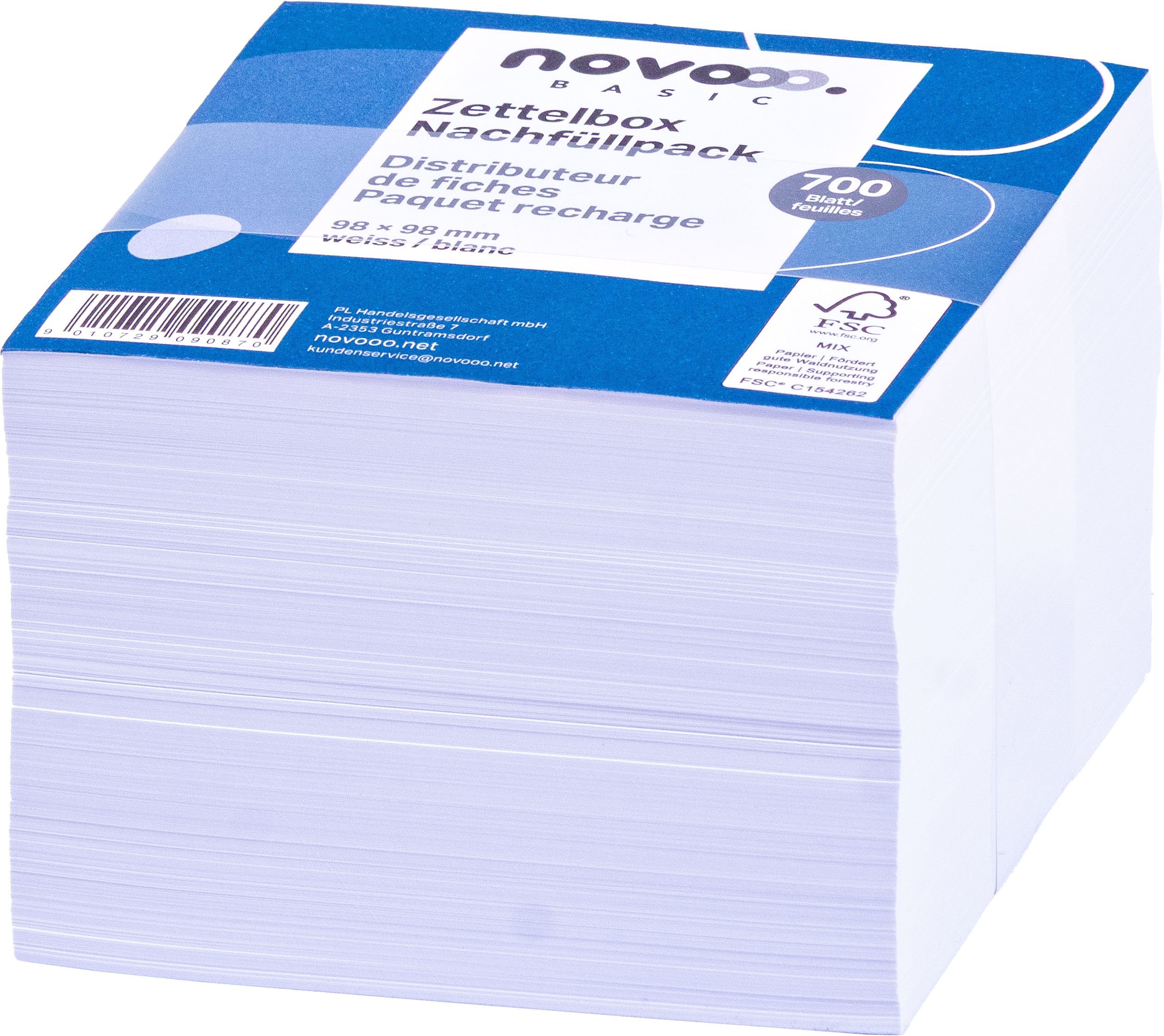 photo NOVOOO Porte-bloc papier 98x98mm 731144 blanc, 80g 700 feuilles