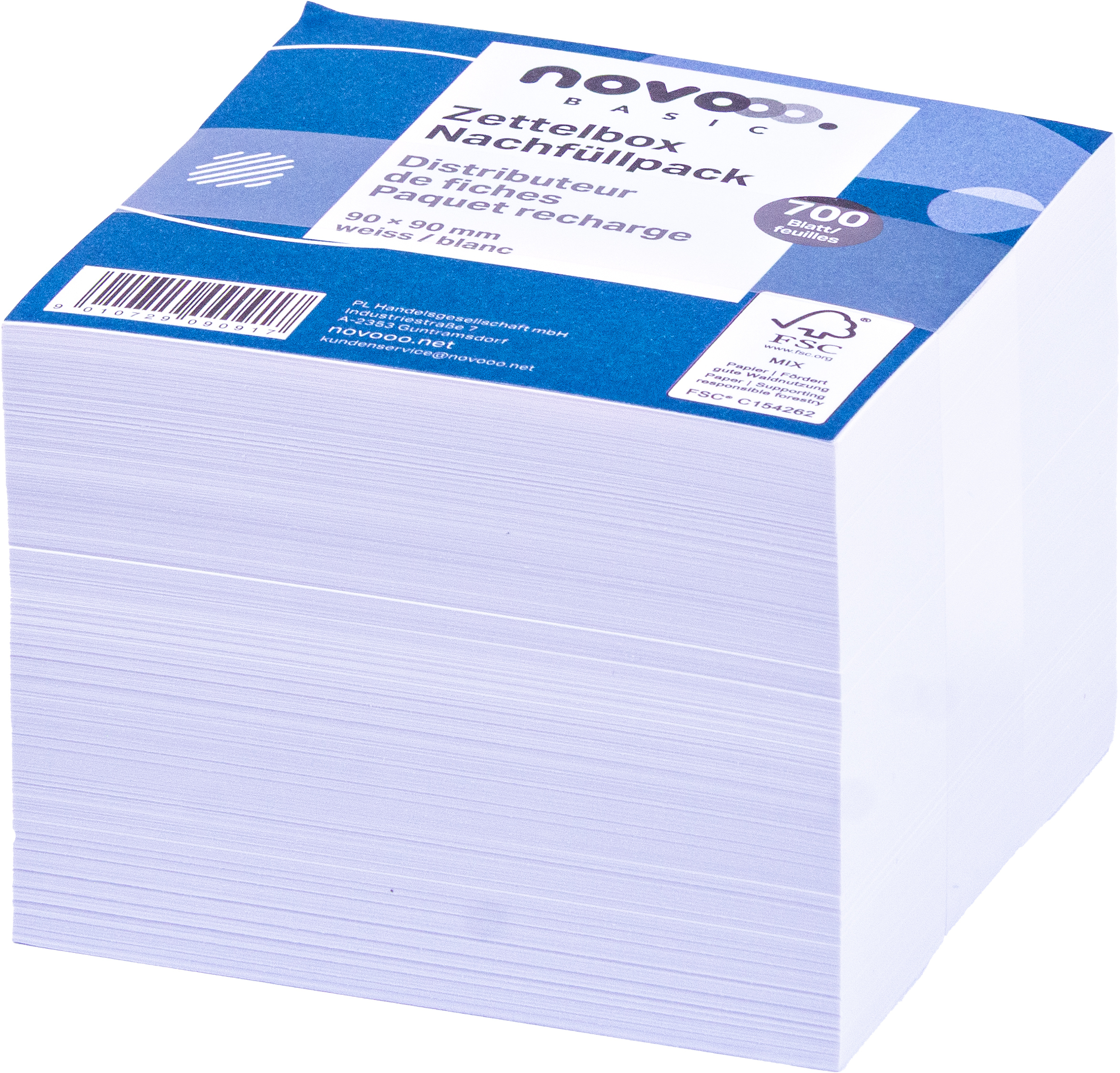 photo NOVOOO Porte-bloc papier 90x90mm 731146 blanc, 80g 700 feuilles