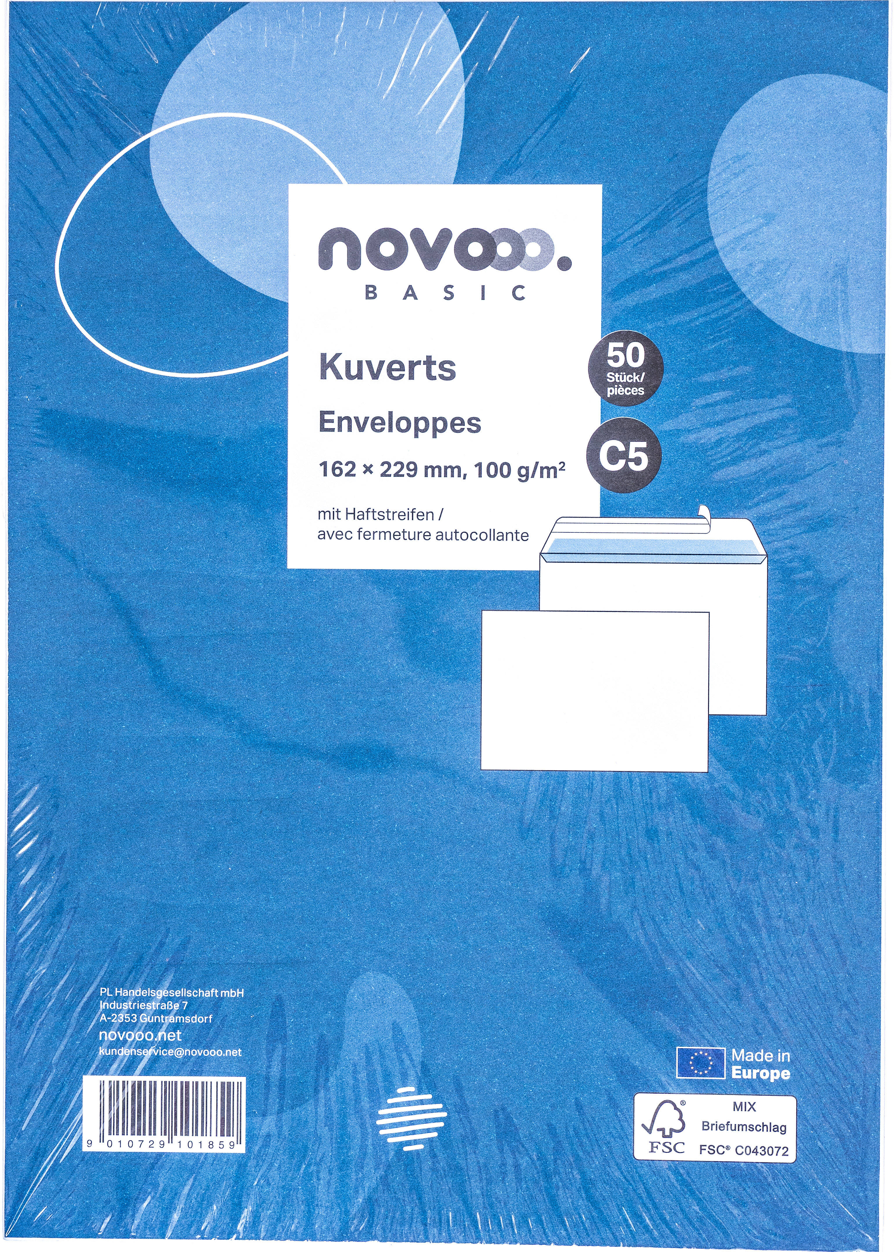photo NOVOOO Enveloppe s/fenêtre C5 731513 100g, blanc 50 pièces