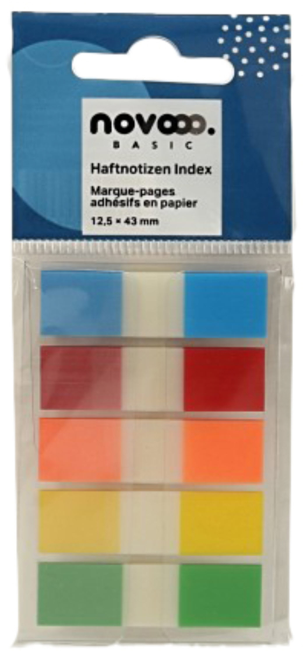photo NOVOOO Index Marker Basic 12.5x43mm 7727-68 assorti 5x26 feuilles