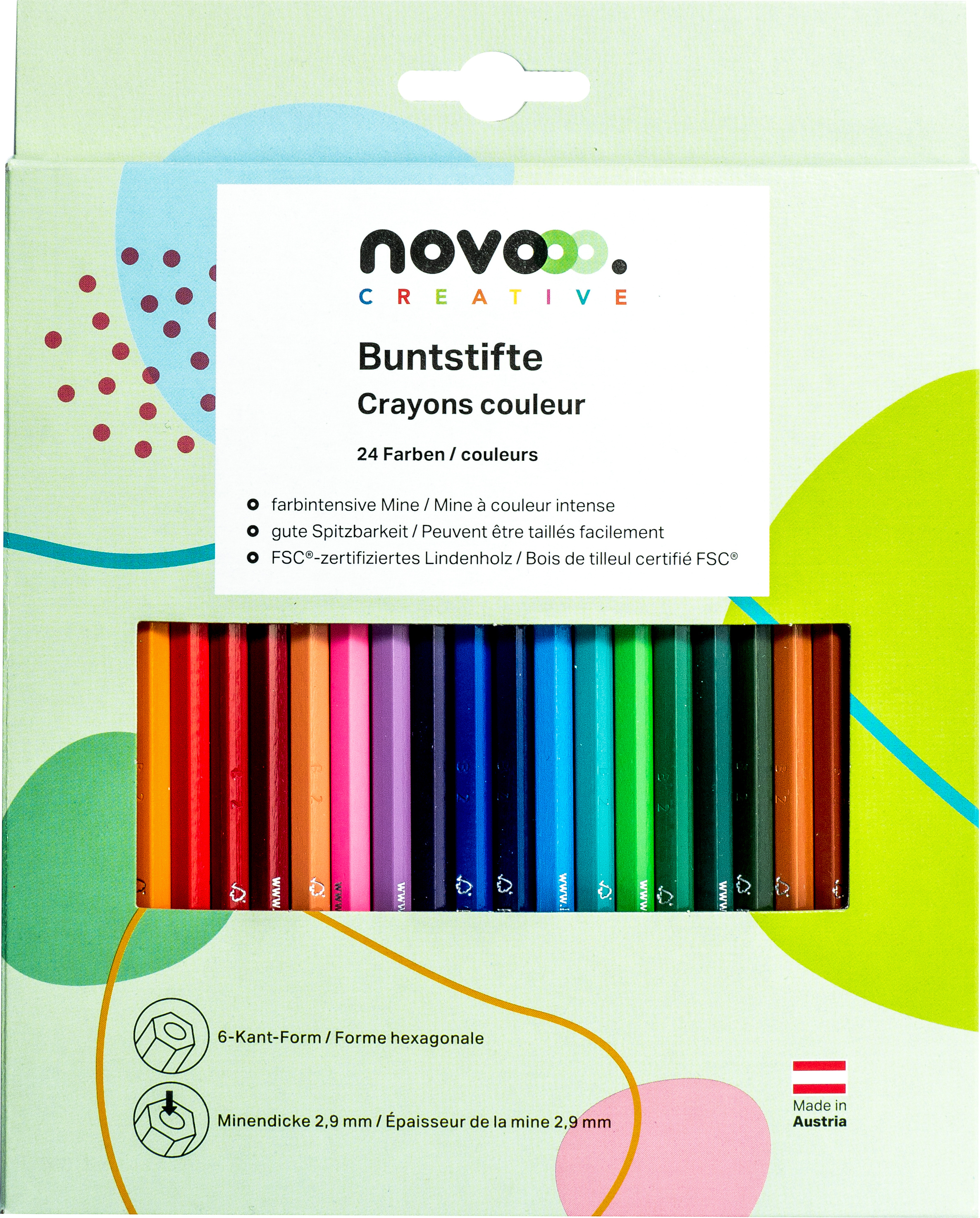 photo NOVOOO Crayons de couleur 91336-0028 Boite en carton 24 pcs.