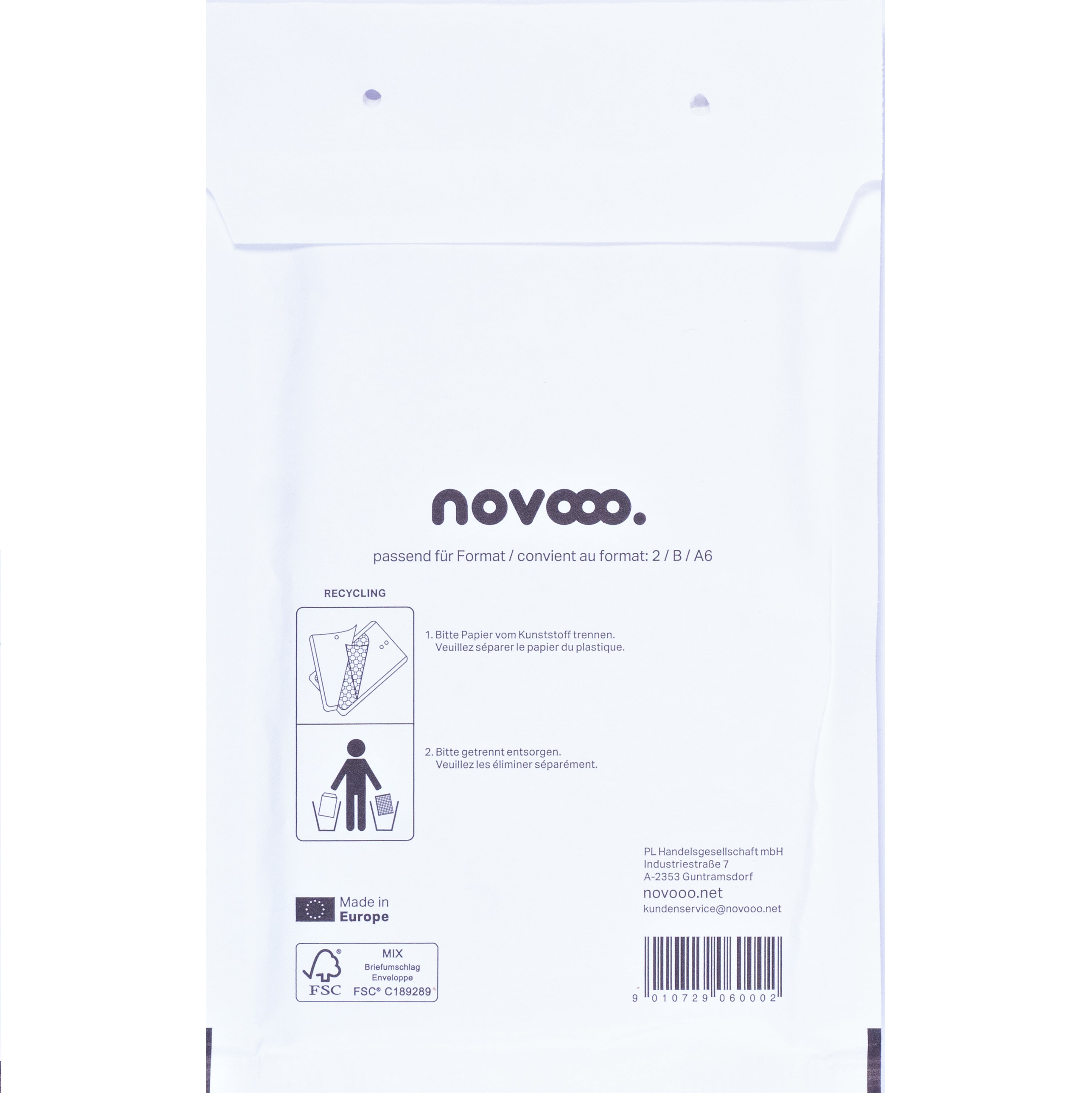 photo NOVOOO Enveloppe molleton Mix E-1712134 blanc, 120x215mm 100 pièces