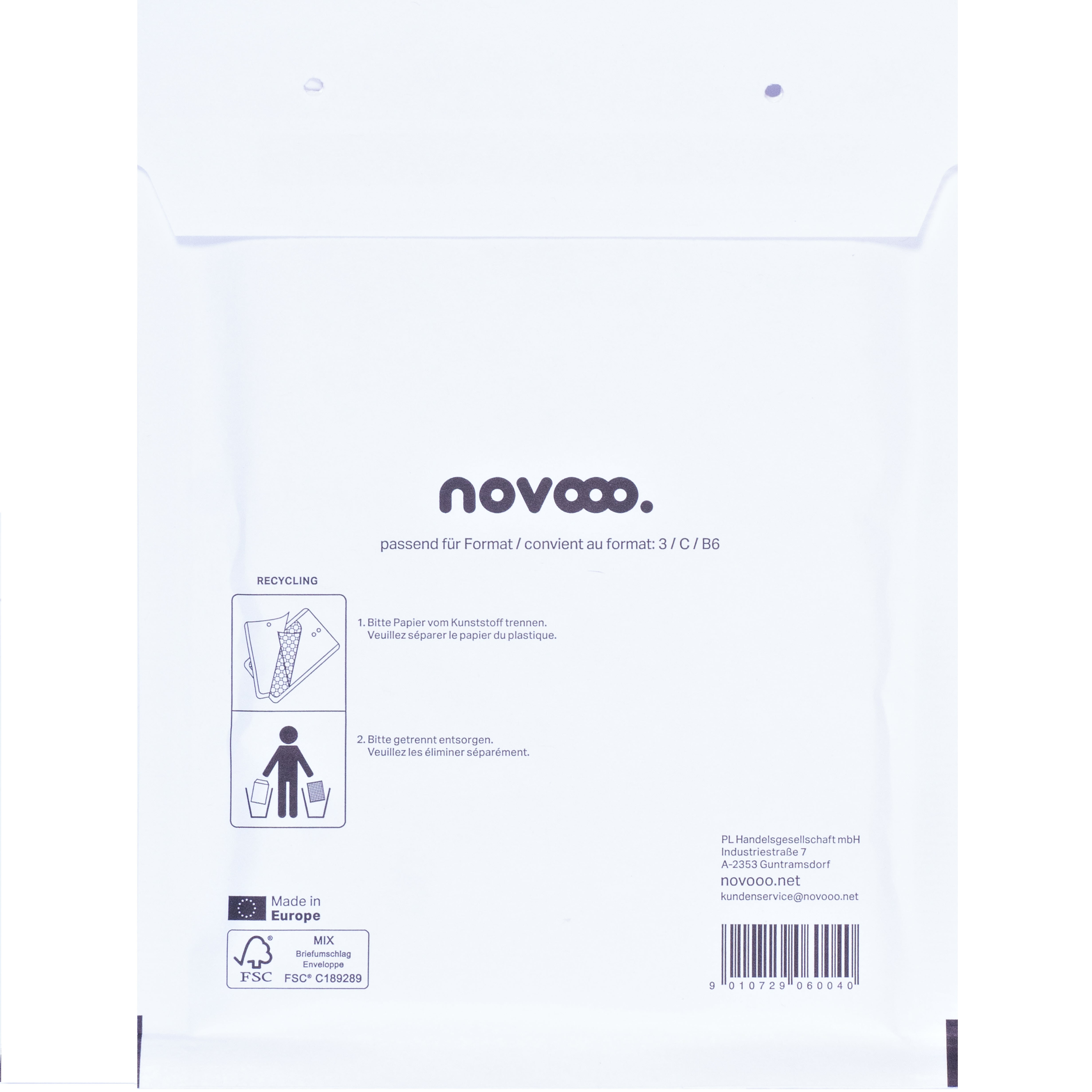 photo NOVOOO Enveloppe molleton Mix E-1712136 blanc, 150x215mm 100 pièces