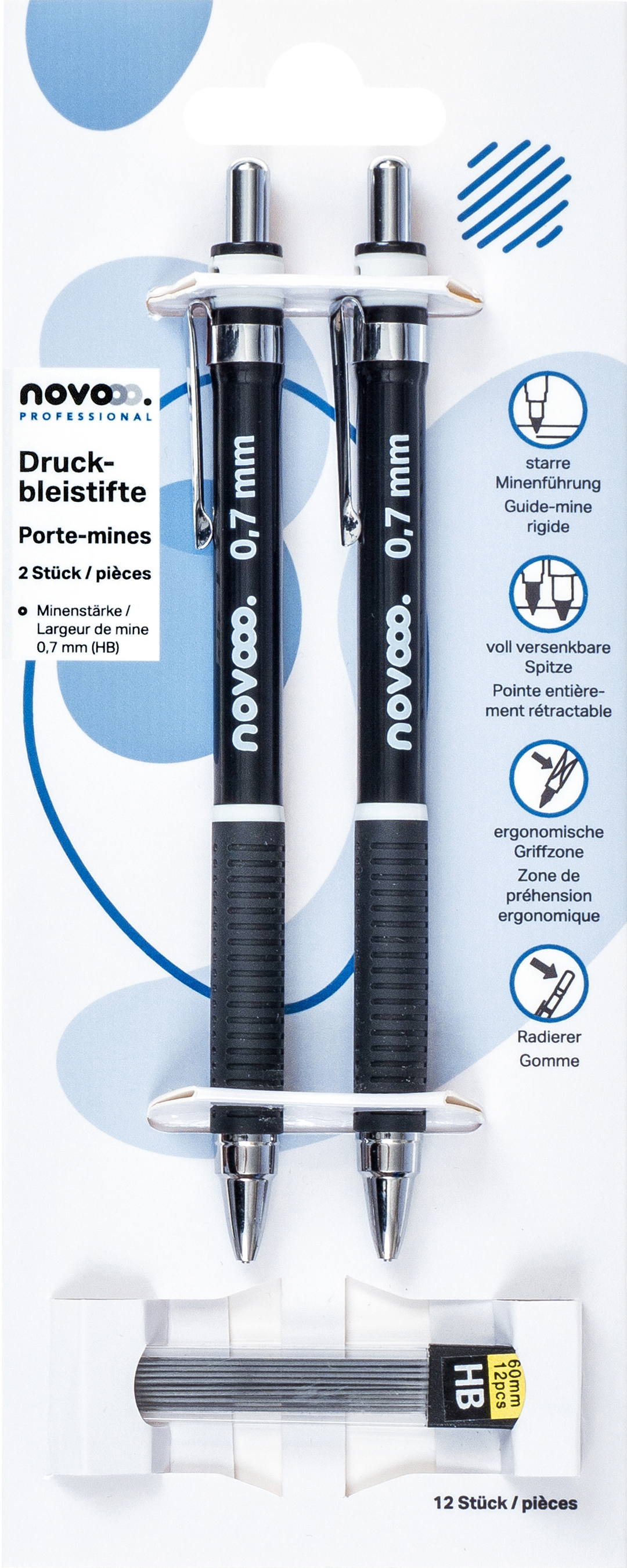 photo NOVOOO Portemine 0,7mm PL750500 incl. 12 mines 2 pièces