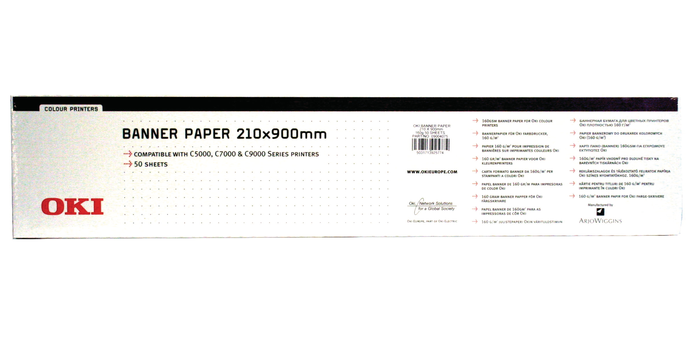 OKI Papier Banner 210x900mm 09004651 C5100 160g 50 feuilles