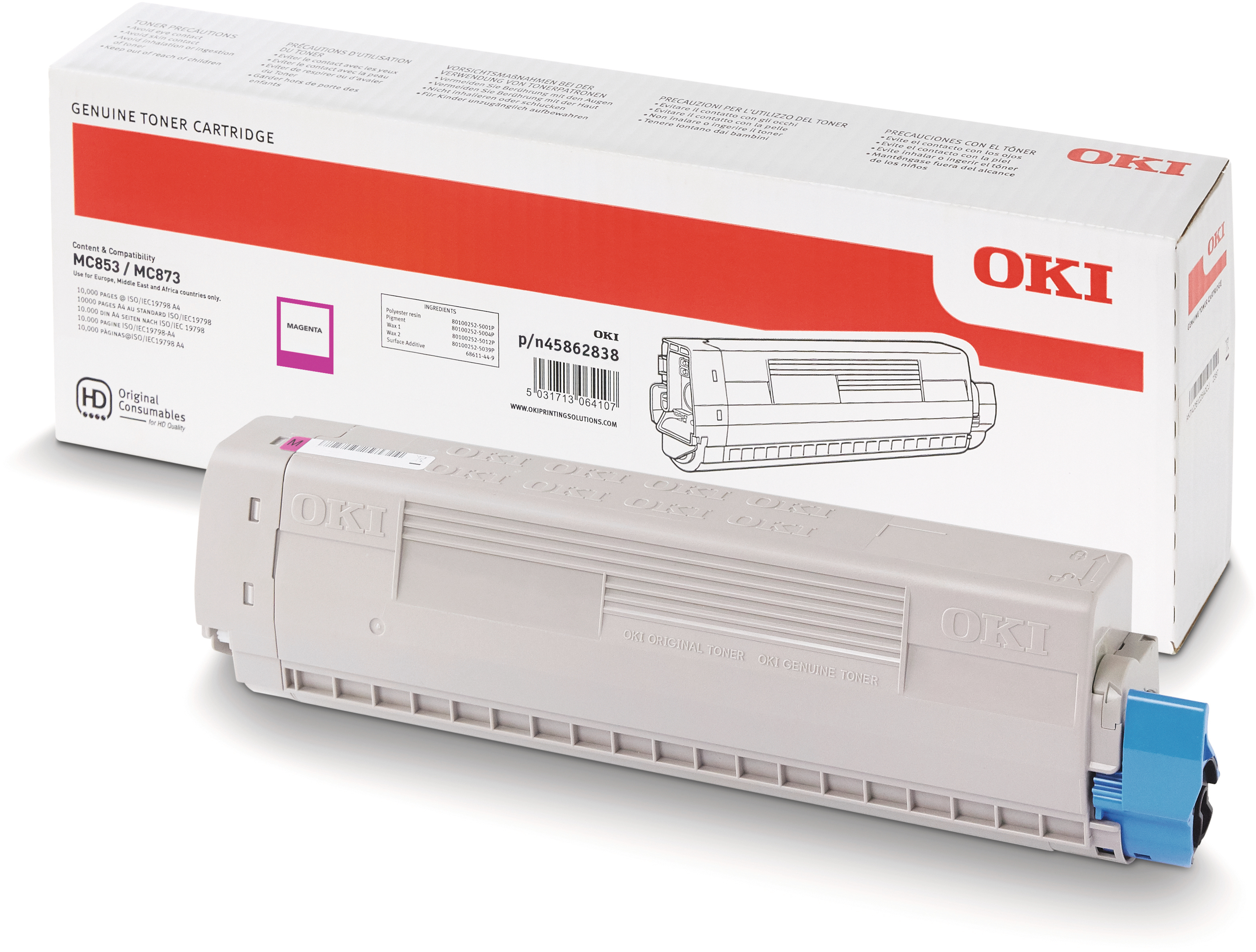 photo OKI Toner magenta 45862838 MC853/873 7300 pages