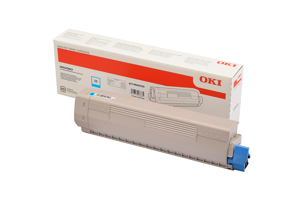 photo OKI Toner HY cyan 46443103 C833/C843 10'000 pages