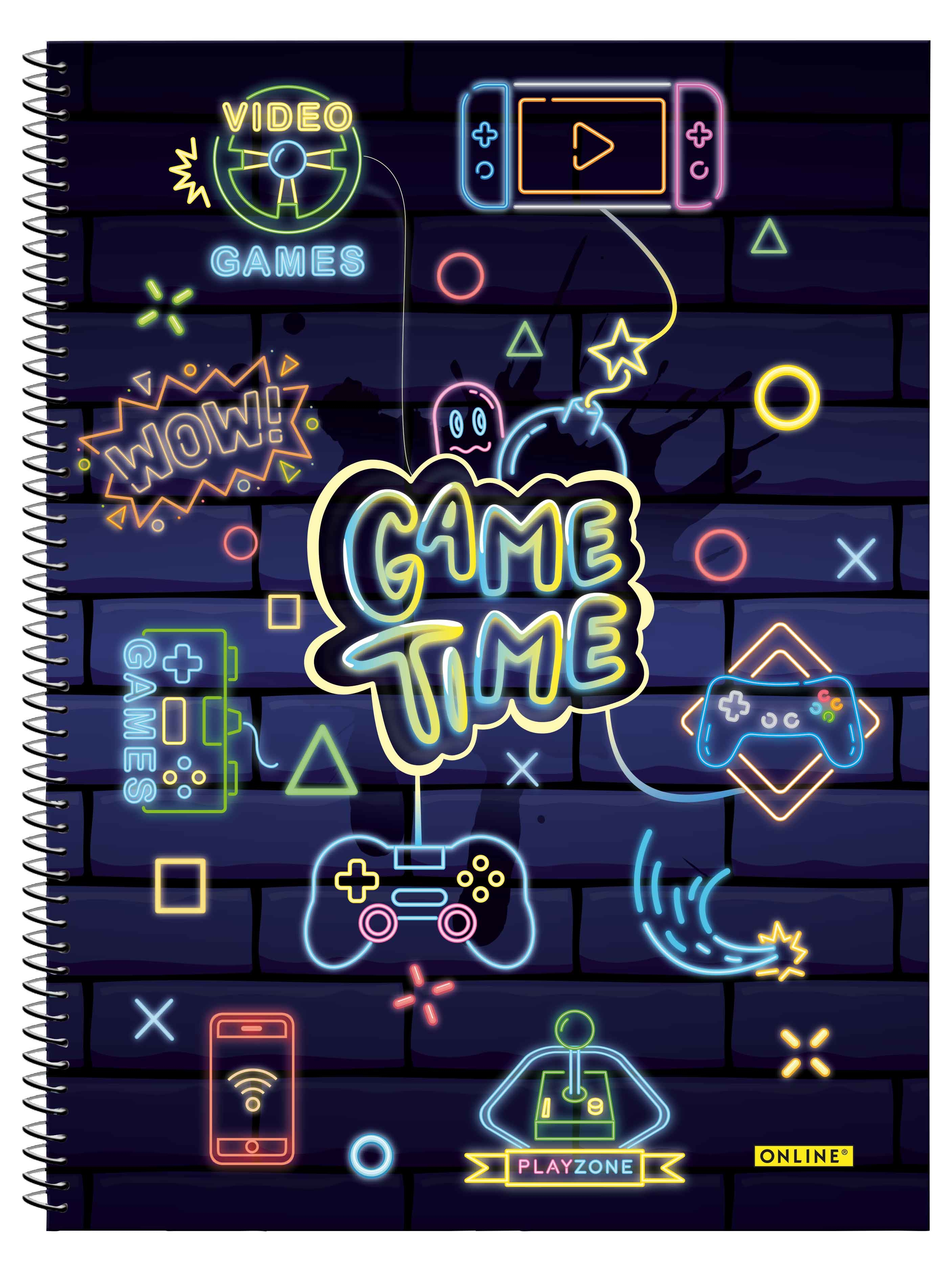 photo ONLINE Collegeblock Game Time A4 10139/9 quadrillé, 90gr. 80 feuilles