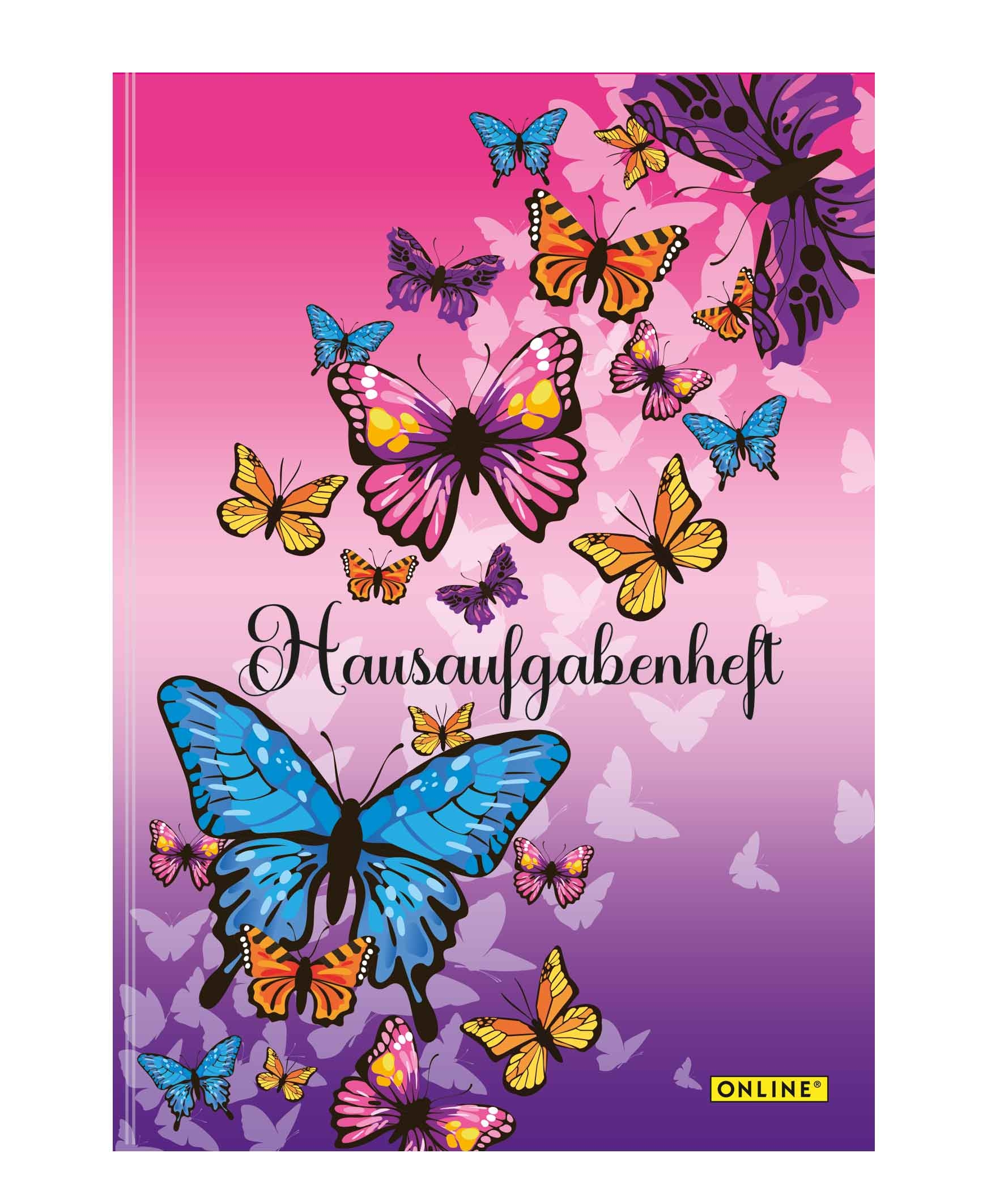 photo ONLINE Cahier de devoirs A5 10152/12 Butterfly, allemand 48 flls.